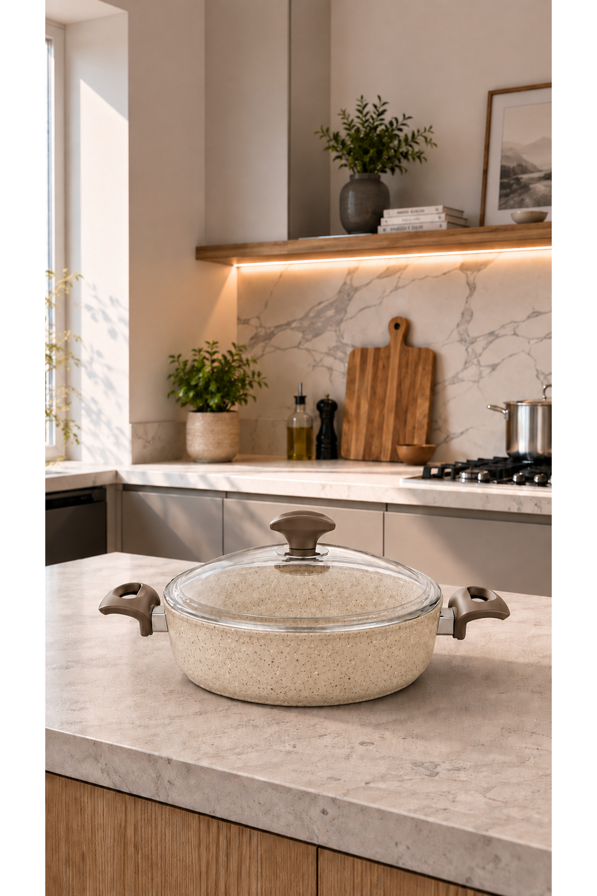 Falez Creamy Granit Karnıyarık Tencere 24 Cm - Fiyatı, Yorumları