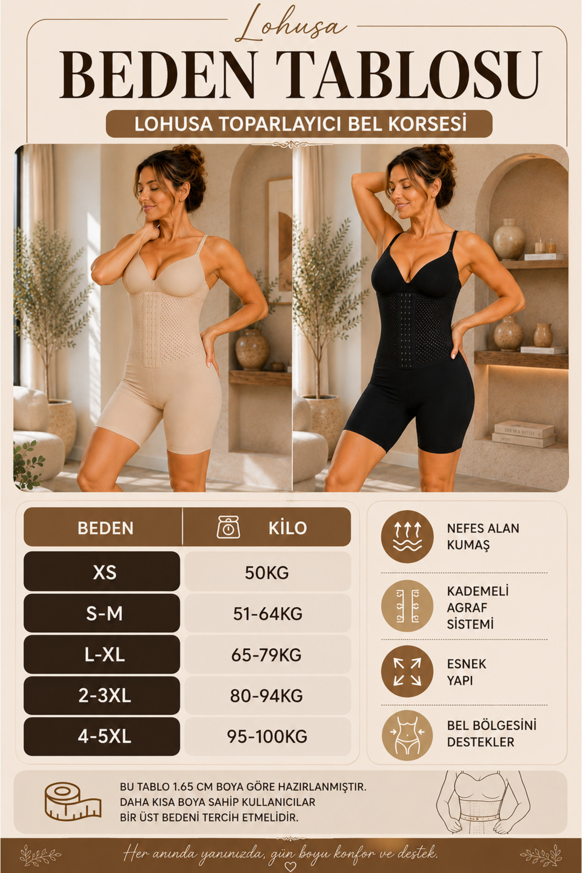 SWEAT FAST 2'li Şekillendirici Ve Sıkılaştıcı Hamile 2 Beden Dik Duruş Destekli Balenli Lohusa Korse görsel 4