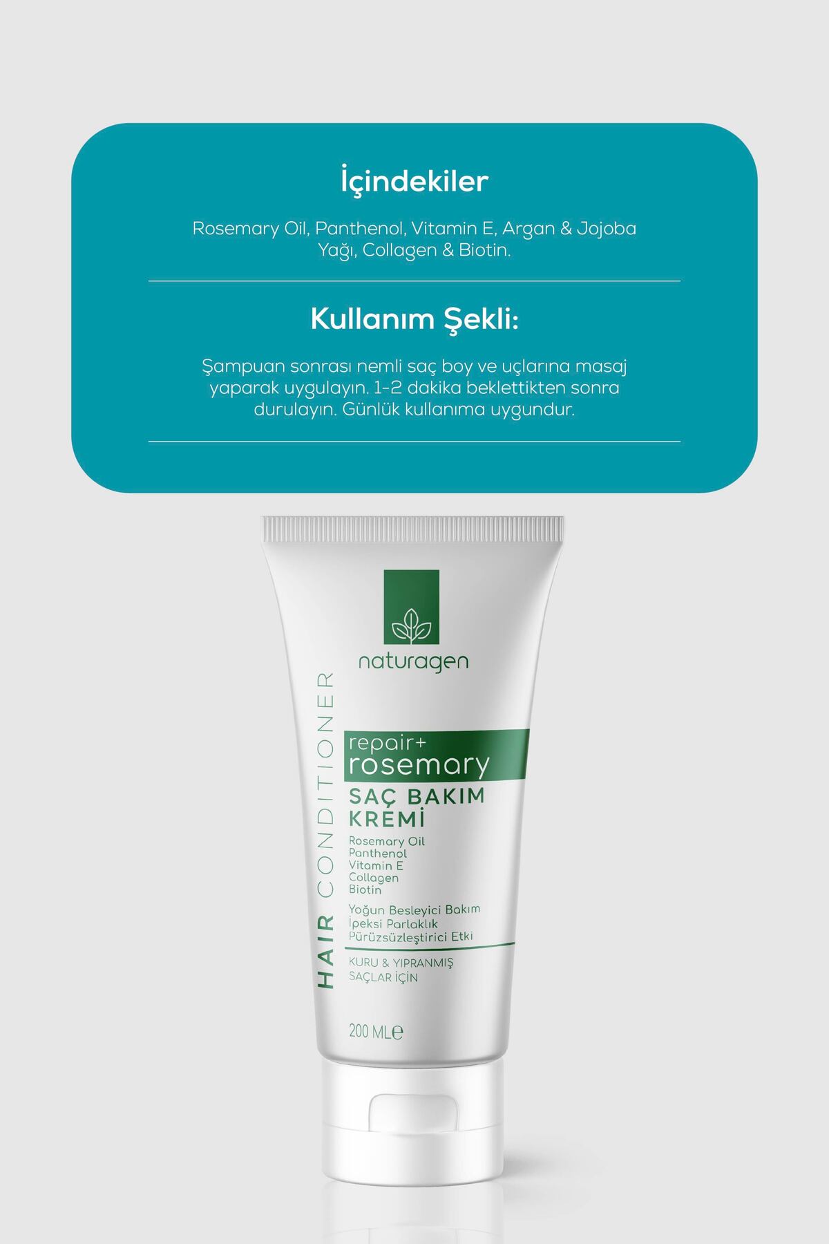 Repair+ Rosemary Saç Bakım Kremi 200 ml | Hasar Onarımı | Biberiye Özlü | Kuru ve Yıpranmış Saçlar — KZMNTG0050 — تصویر 5 از 7