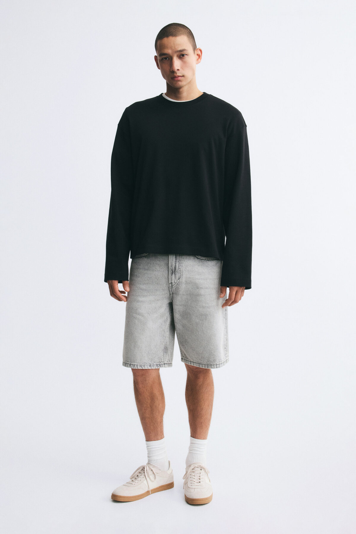 شلوارک جین راحت اچ اند ام شلوارک برمودا H&M