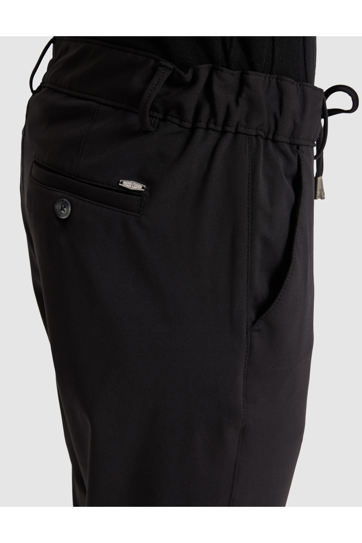 Pierre Cardin Siyah Slim Fit Beli Lastikli Kordonlu Jogger Kanvas Pantolon 50317281-VR046 görsel 6
