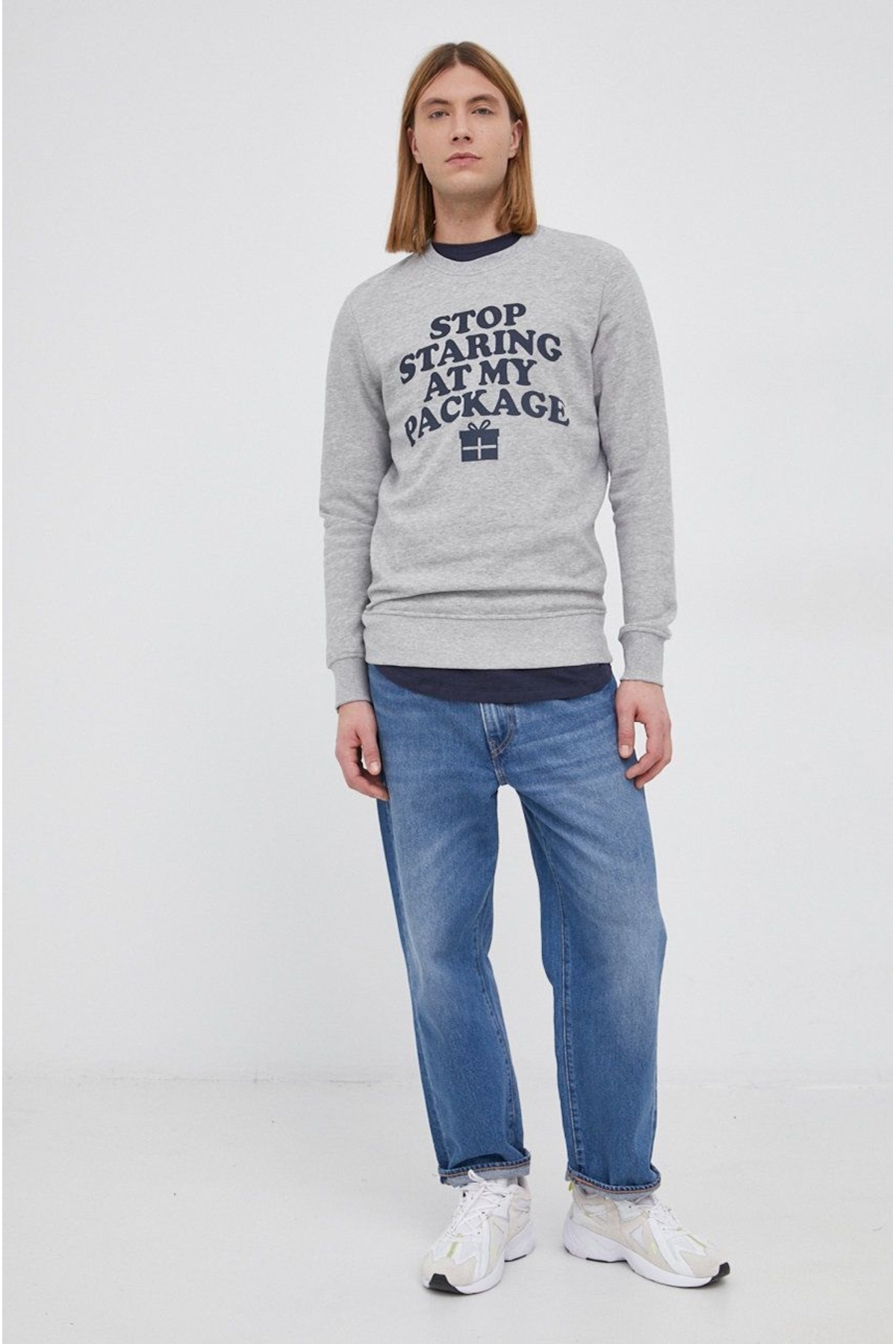 سویشرت مردانه جک جونز کد ۱۲۱۹۸۳۵۶-خاکستری جک اند جونز سویشرت اسپرت Jack & Jones