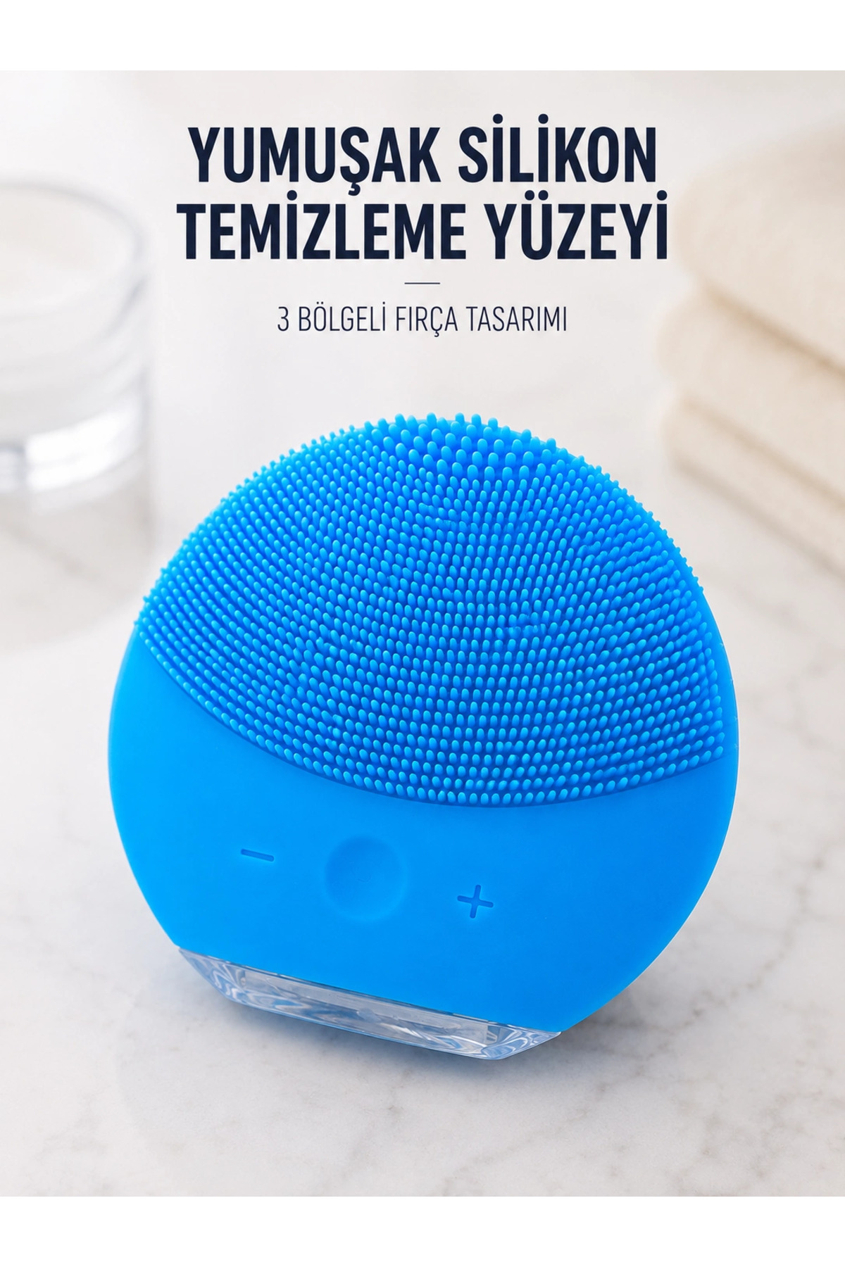 Eco Lounge Silikon Yüz Temizleme Fırçası Ayarlanabilir Titreşimli Mavi Cilt Bakım Cihazı — MI16-SFKUCZZYUZTEMIZLEMEMAV-2
