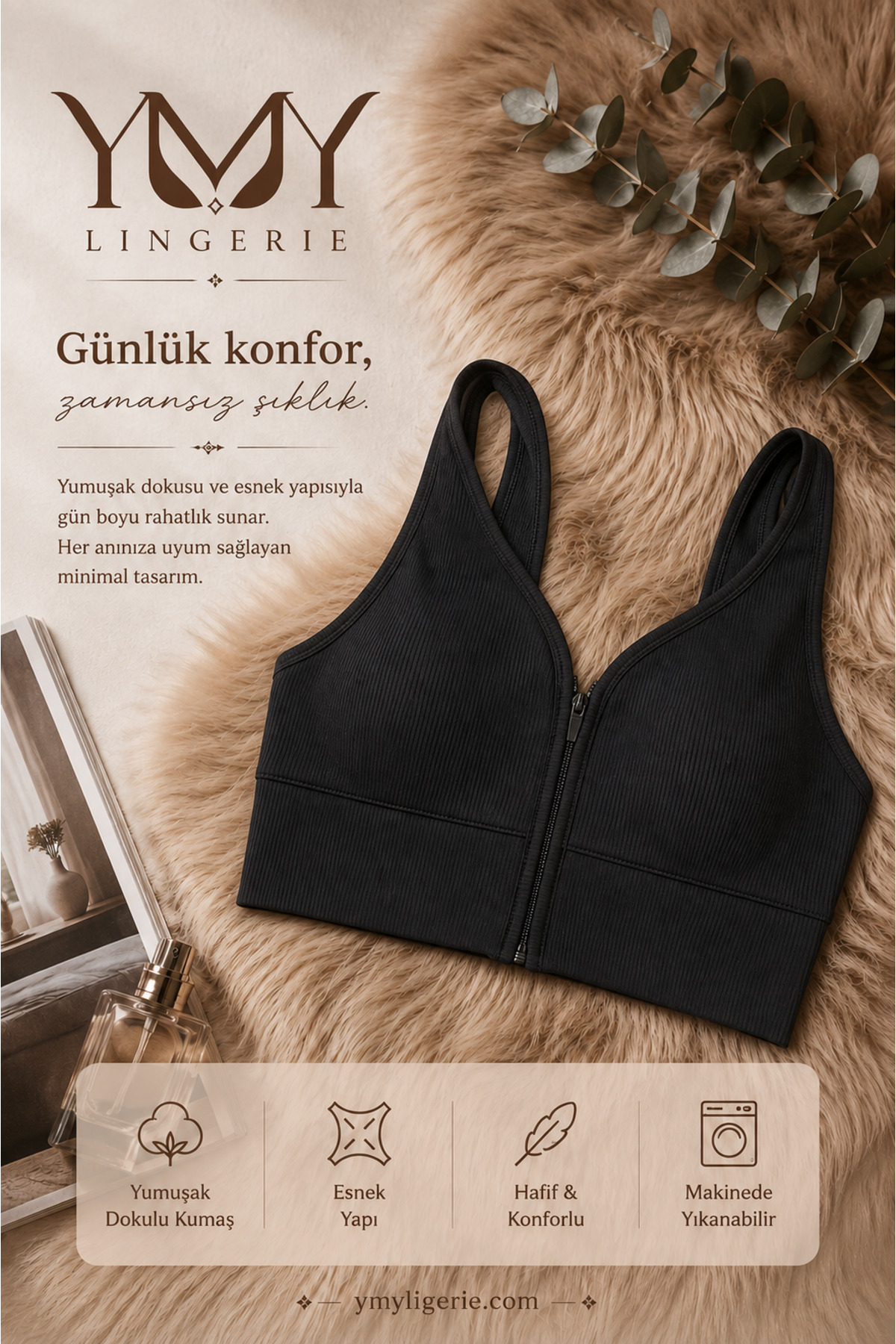SAVO GİYİM Toparlayıcı İnce Askılı Pedli Fermuarlı Sporcu Sütyen