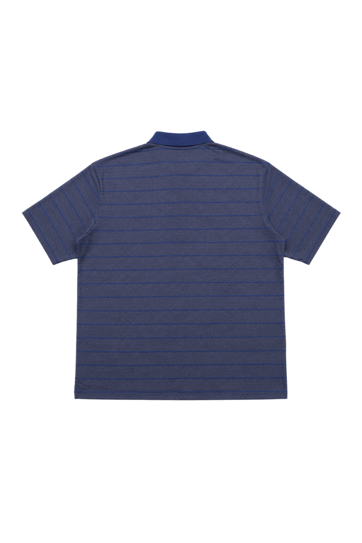 BattalModa Erkek Büyük Beden İndigo Polo Yaka Çizgili Cepli Kısa Kollu Tişört 3XL-4XL-5XL-6XL görsel 5