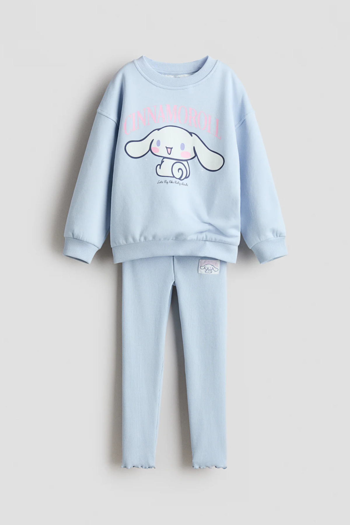 kız çocuk baskılı sweatshirt tayt takım mavi cinnamoroll ZEYDER2228