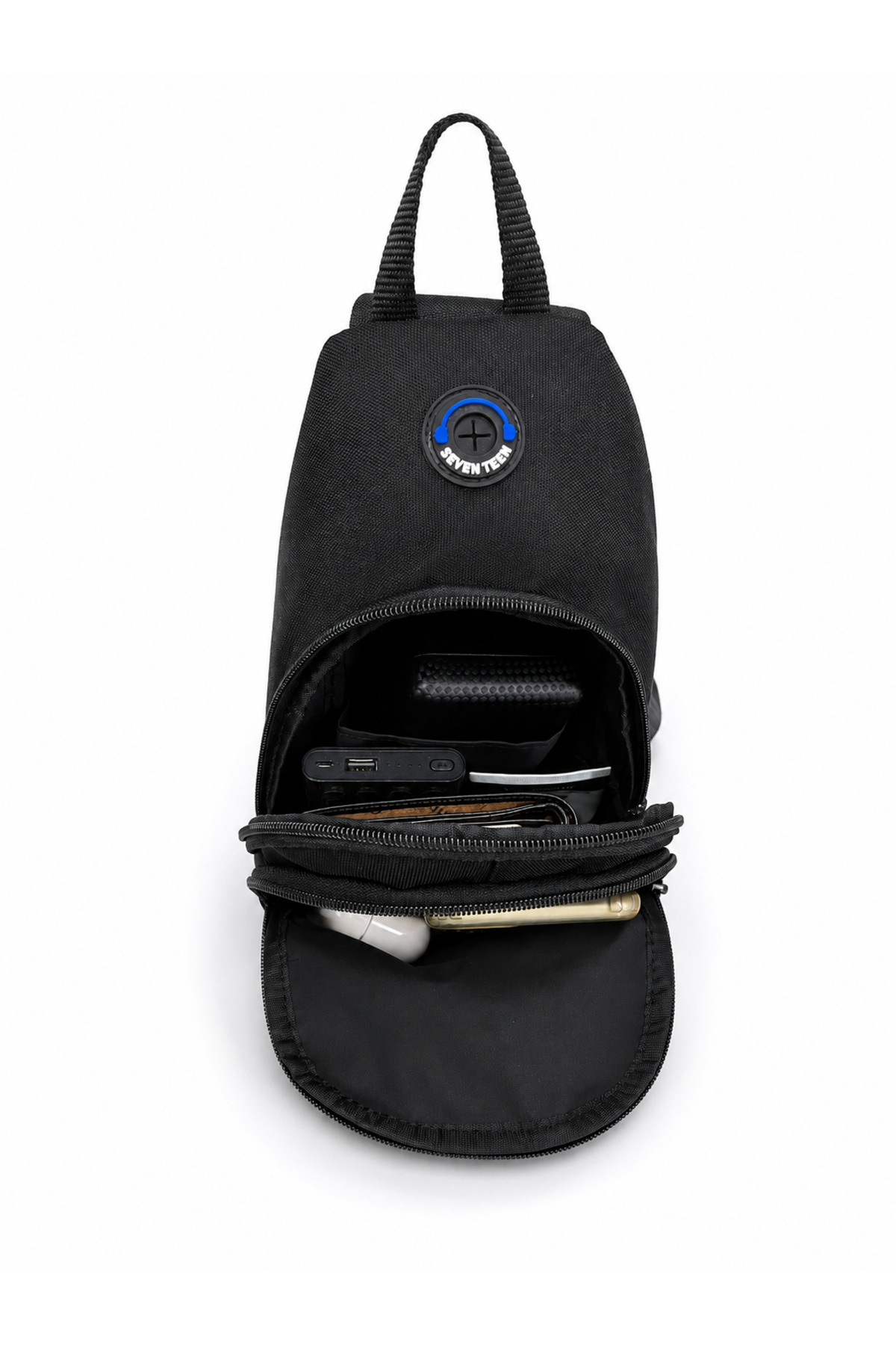 SEVENTEEN Unisex Spor Çok Bölmeli Çapraz Askılı Body Bag SİYAH-GRİ görsel 4