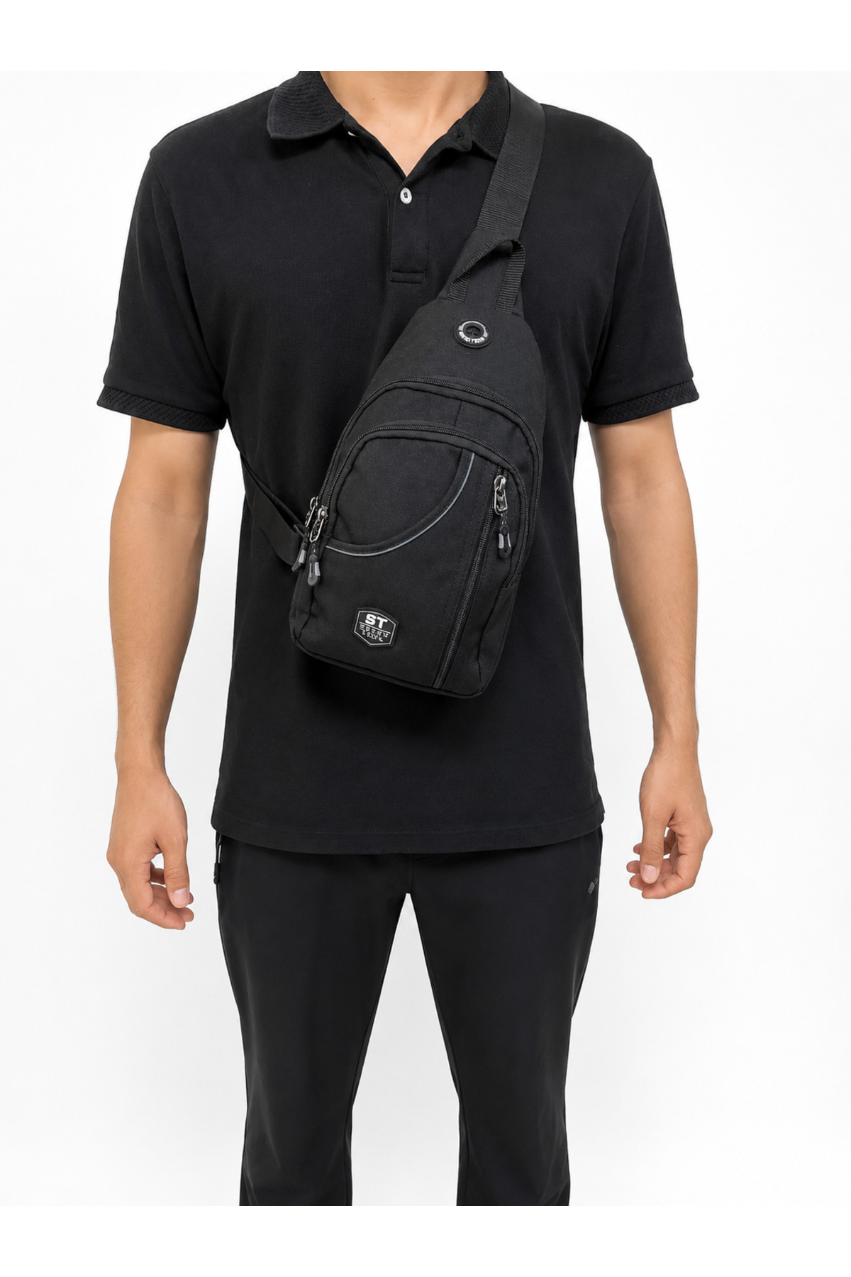 SEVENTEEN Unisex Spor Çok Bölmeli Çapraz Askılı Body Bag SİYAH-GRİ görsel 6