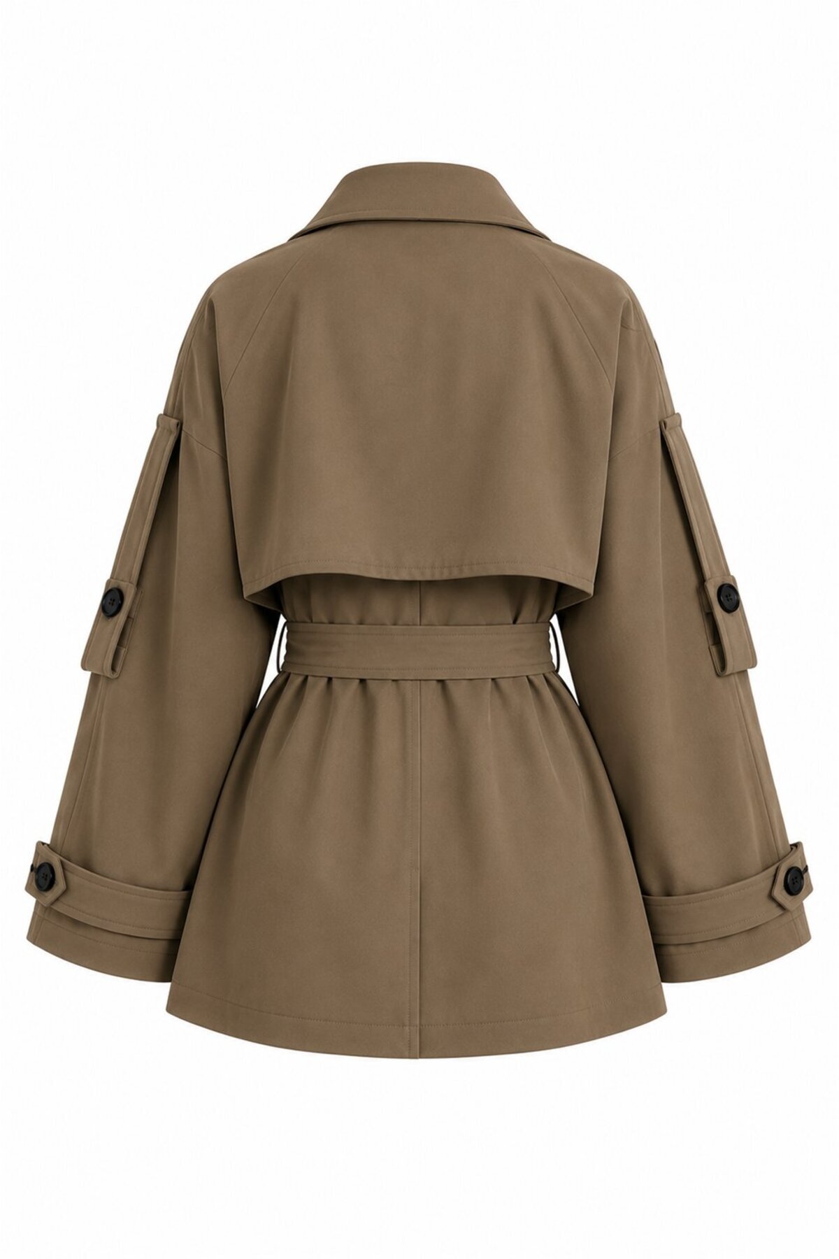 Laluvia Mocca Oversize Düşük Omuz Kısa Trenç - 9580 görsel 2