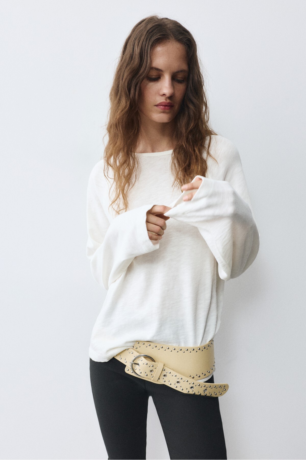Pull & Bear Çizgili uzun kollu tişört