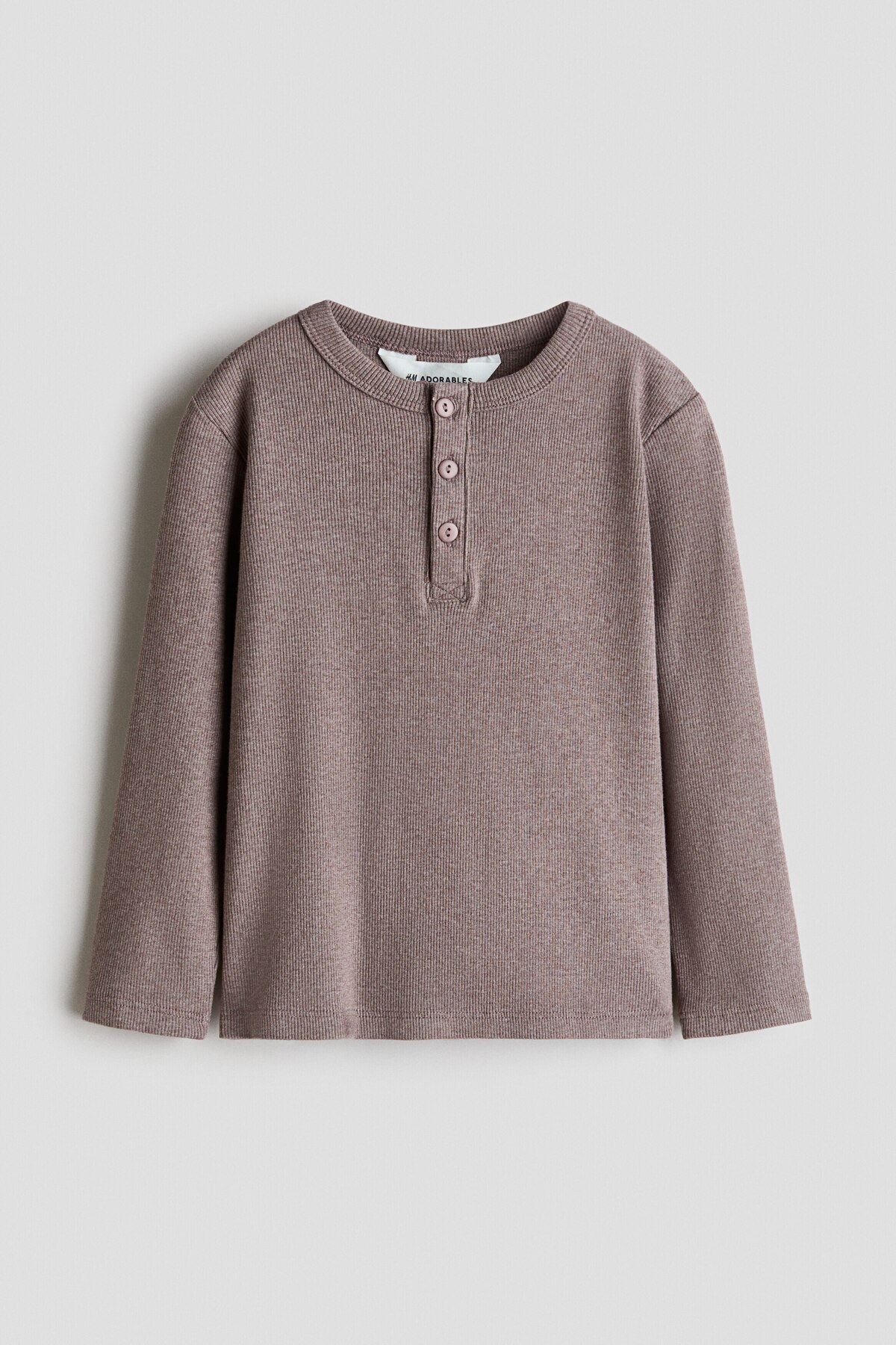 تاپ یقه گرد نخی اچ اند ام تی شرت H&M