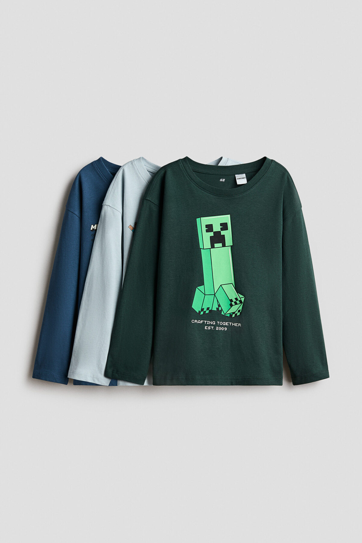 تی‌شرت‌های آستین بلند چاپی بسته ۳ عددی اچ اند ام تی شرت H&M