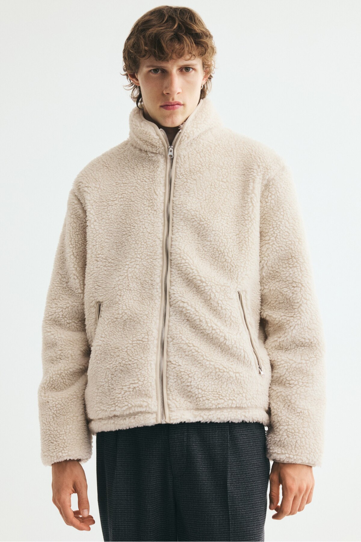 H&M Fermuarlı Pelüş Ceket görsel 2