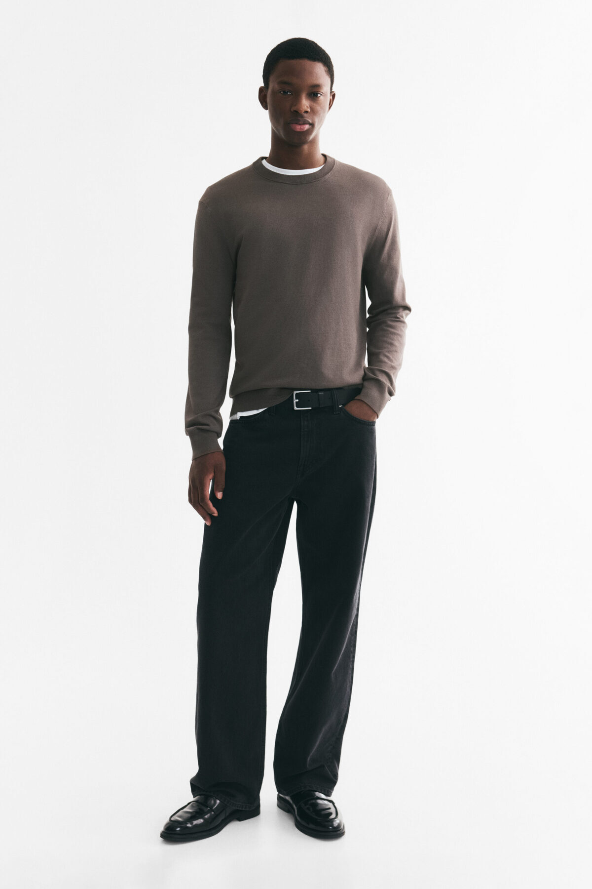 H&M İnce Triko Kazak Regular Fit görsel 3
