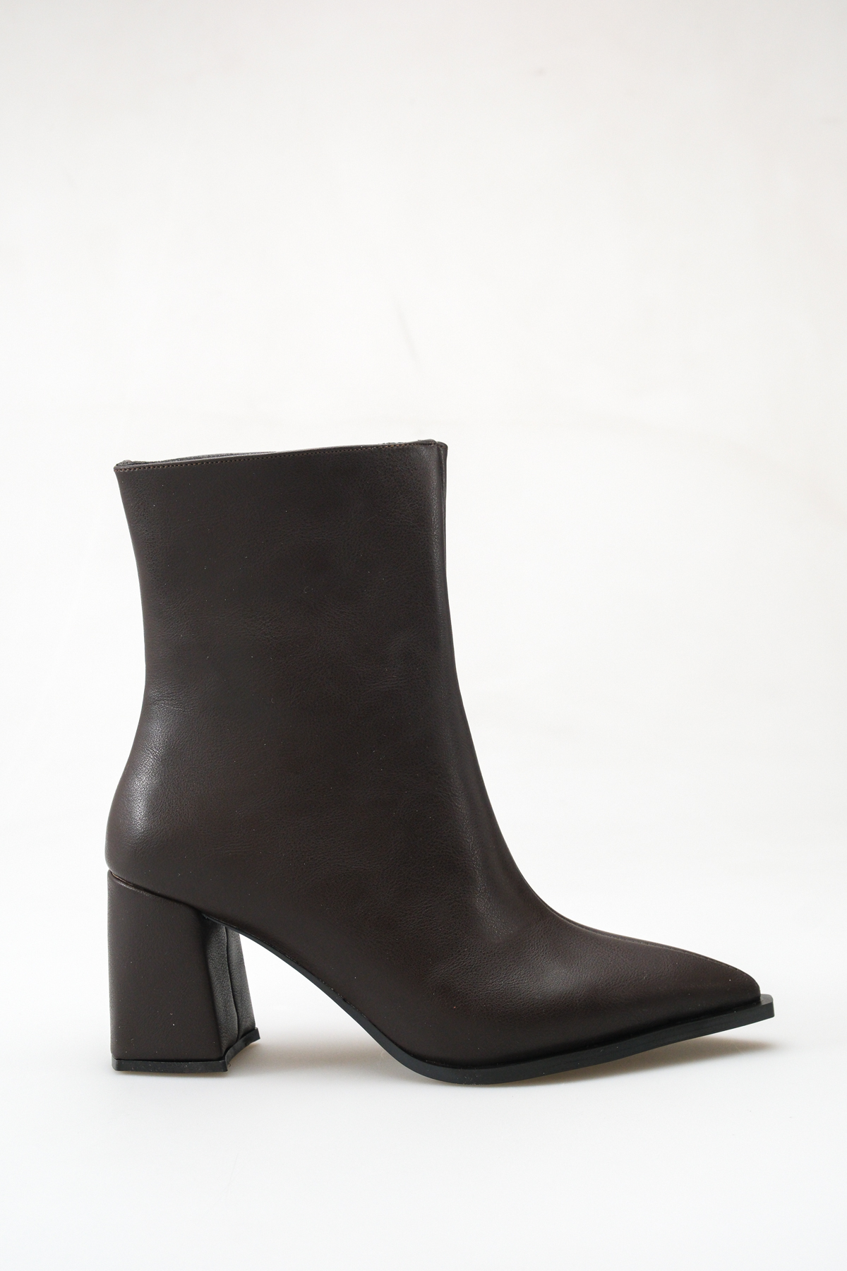 SİLVER MODA Sivri Burun Kalın Ökçe Yandan Fermuarlı Topuklu Bot görsel 2