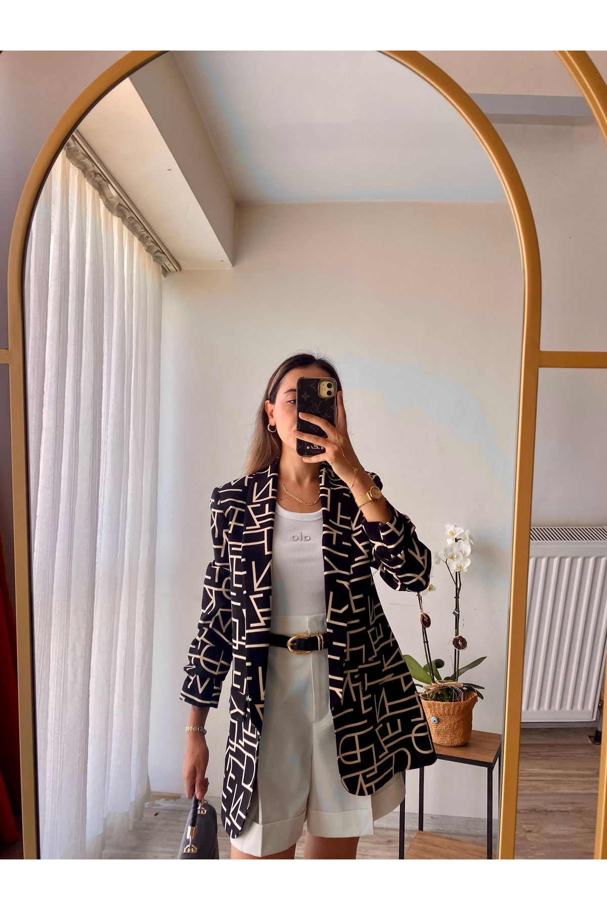 Robin Desenli blazer ceket görsel 2