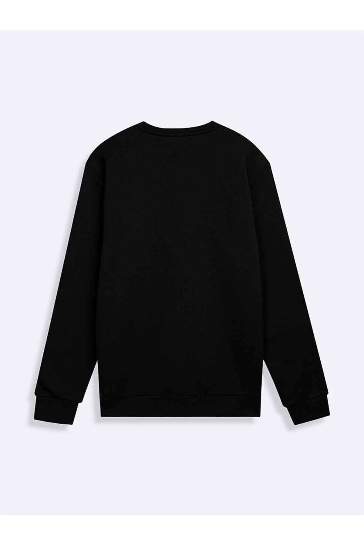 Regular Fit Basic Bisiklet Yaka Siyah Sweatshırt — مشکی 011278616360804_200 — تصویر 3 از 3