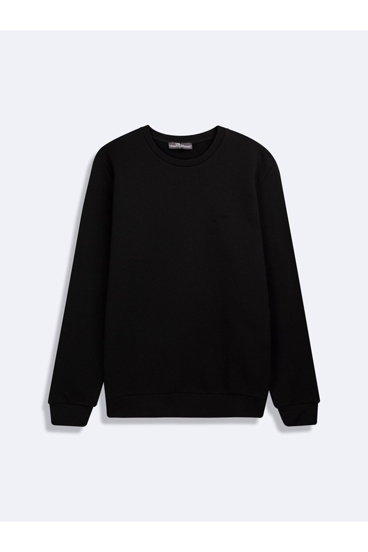 Regular Fit Basic Bisiklet Yaka Siyah Sweatshırt — مشکی 011278616360804_200 — تصویر 2 از 3