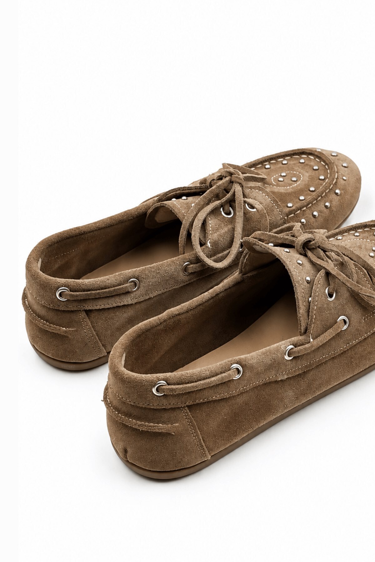 İX Dusty Loafer Vizon Kadın Hakiki Süet Kaymaz Termotaban Loafer Ayakkabı görsel 5