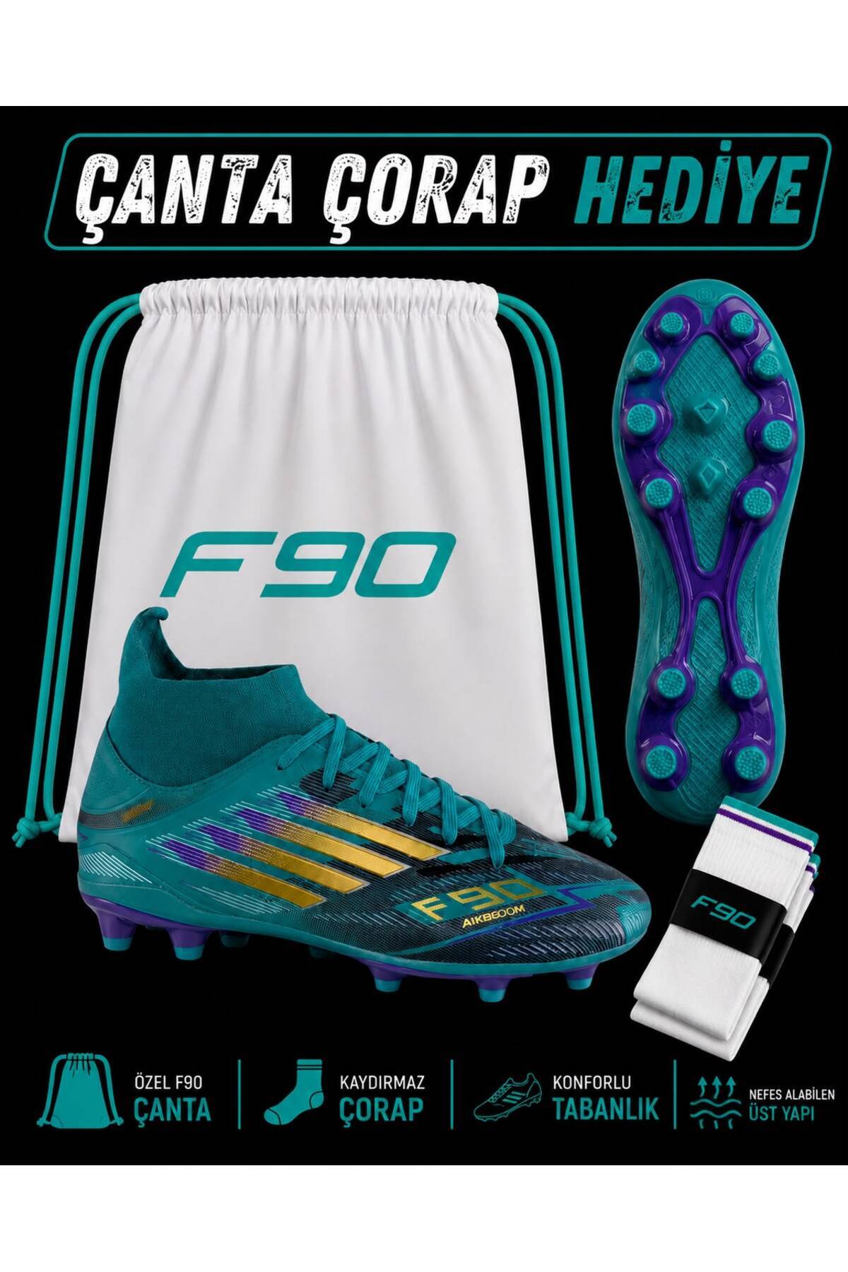 Krampon odası F90 Profesyonel Futbol Kramponu