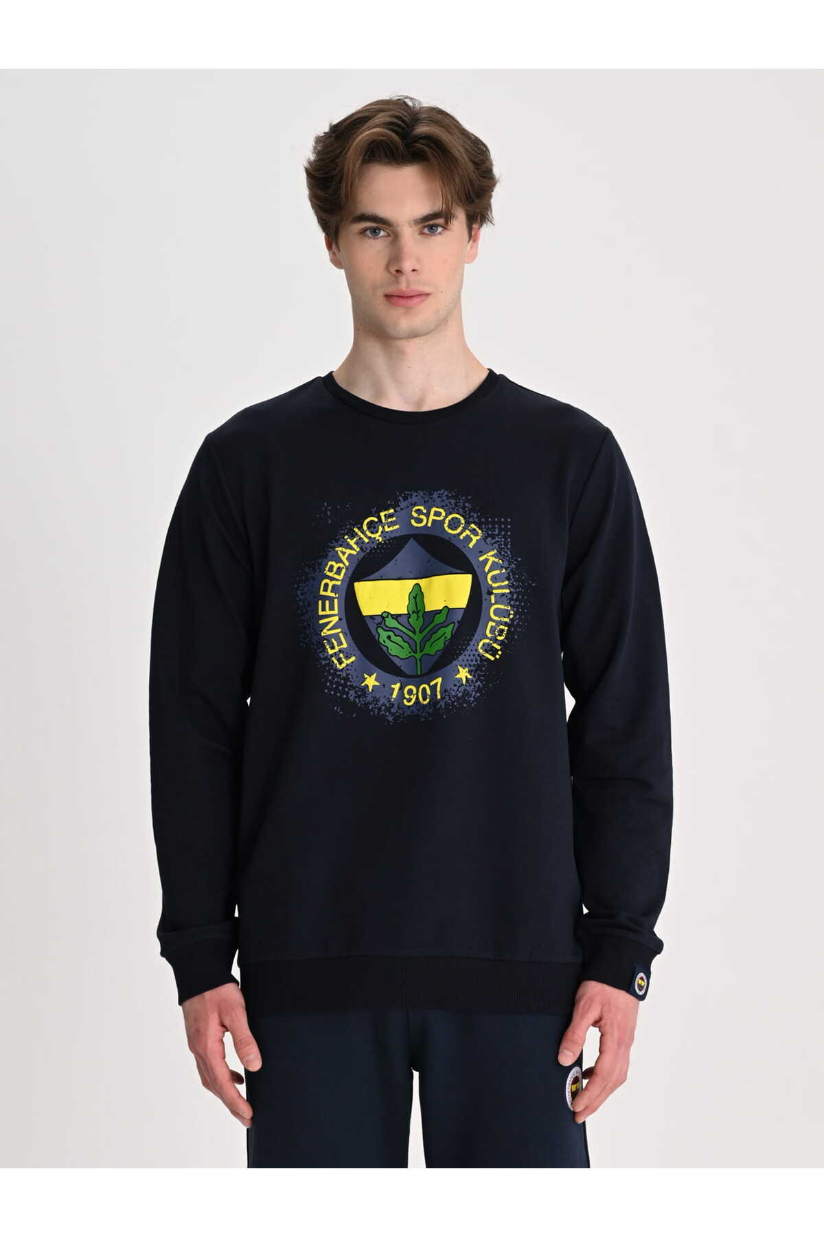 Fenerbahçe Sarı Lacivert Tribün Tramlı Logo Erkek Sweatshirt