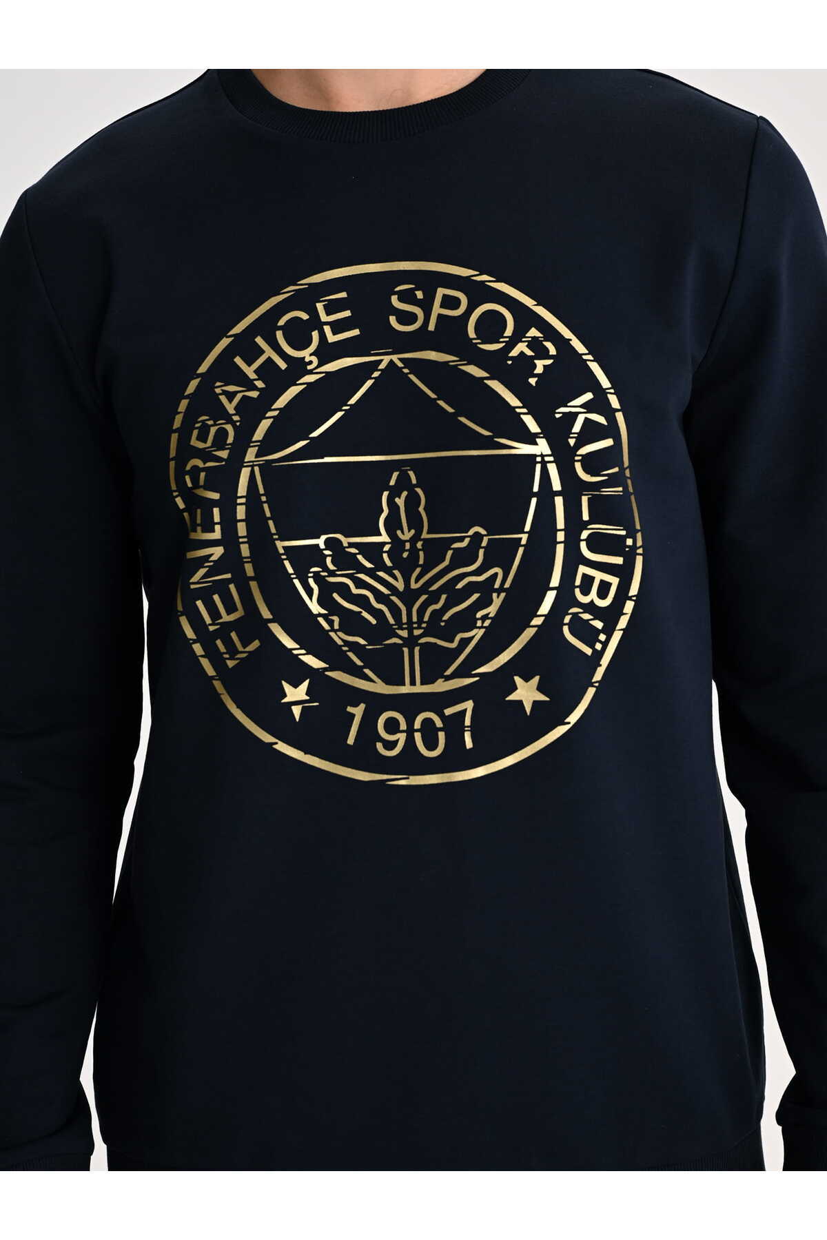 Fenerbahçe Lacivert Tribün Altın Logolu Erkek Sweatshirt görsel 4