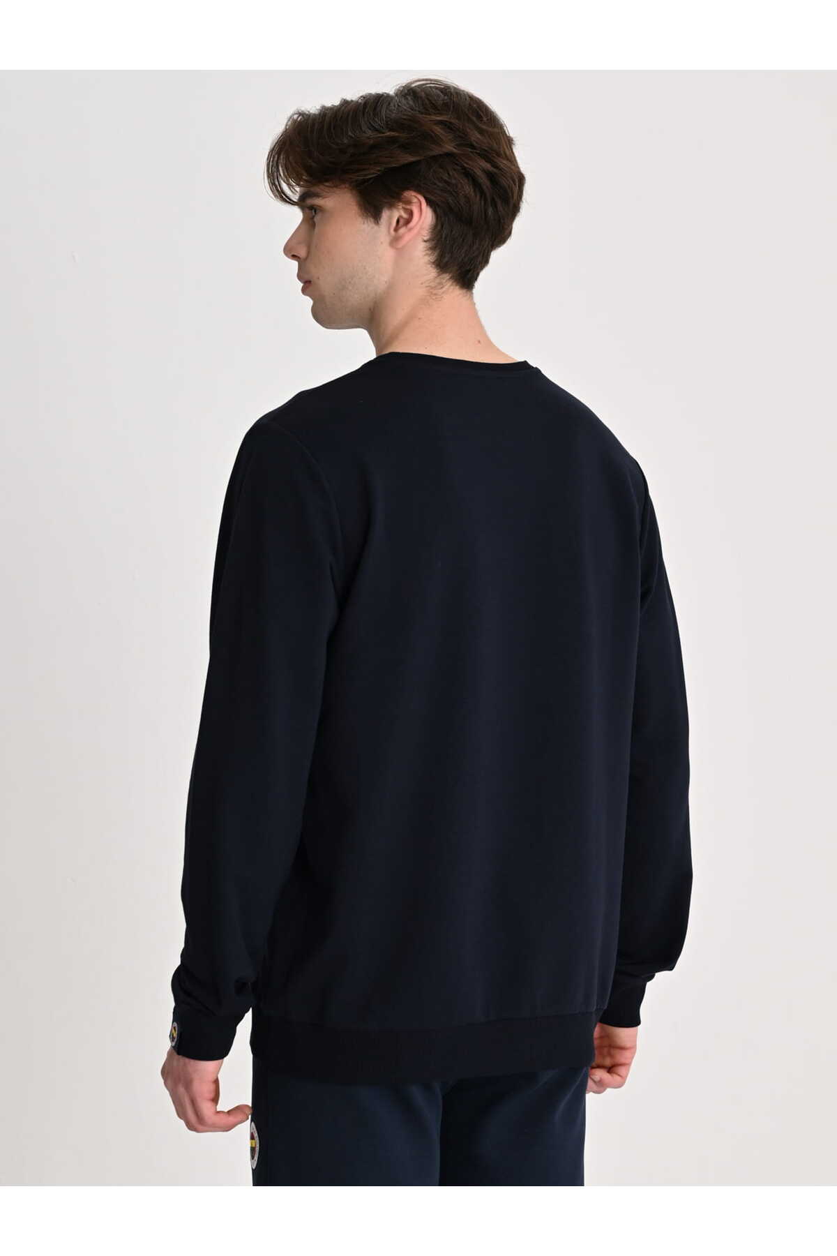 Fenerbahçe Sarı Lacivert Tribün Tramlı Logo Erkek Sweatshirt görsel 5