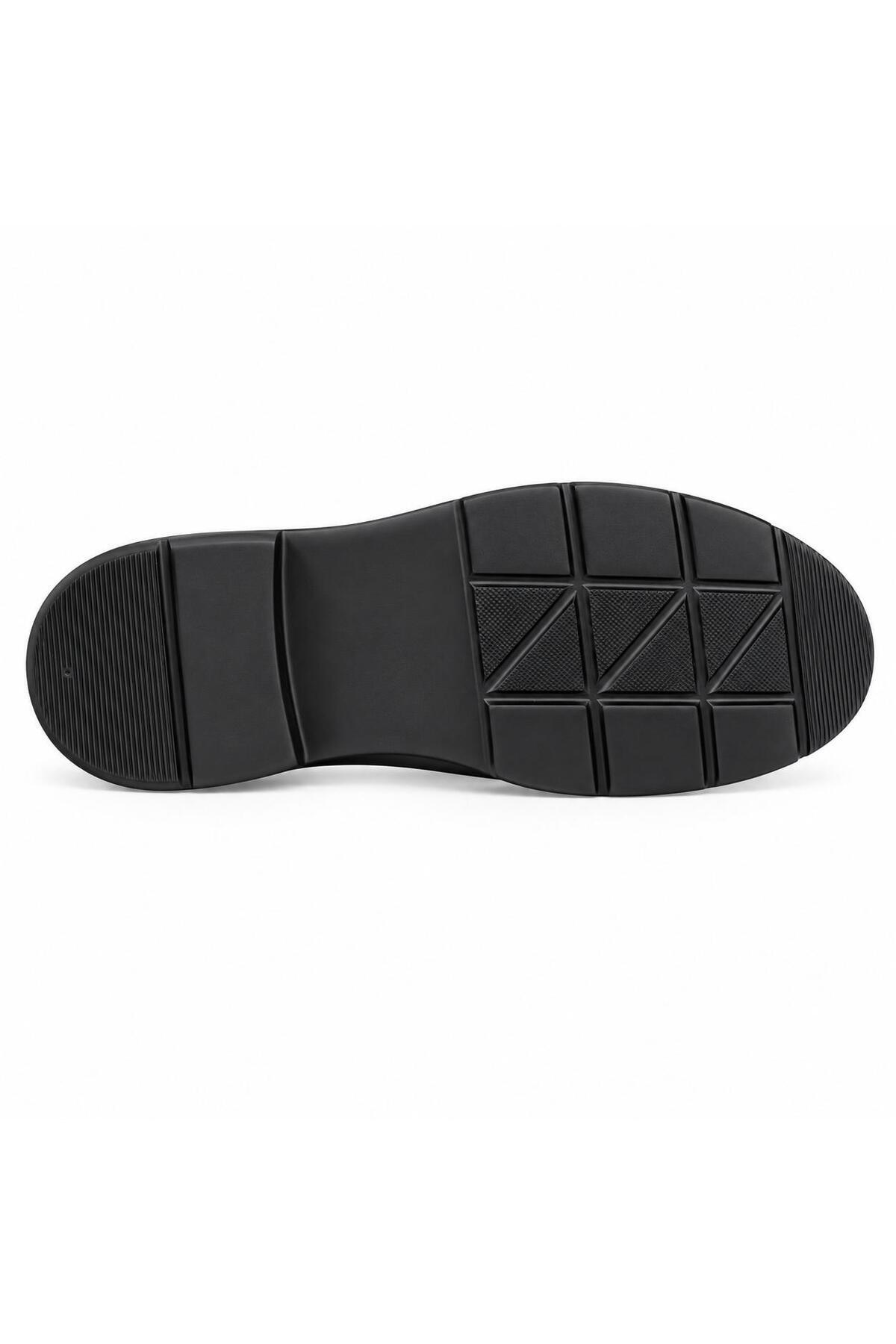 UZN AYAKKABI Erkek Siyah Rugan Loafer Ayakkabı Kalın Taban Klasik Ve Casual Günlük Makosen görsel 5