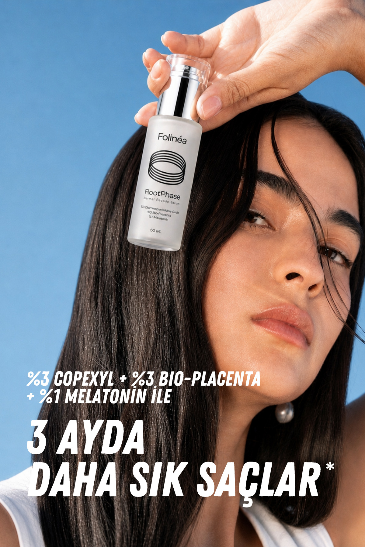 RootPhase™ Dökülme Karşıtı Saç Serumu %3 Copexyl, %3 Bio‑Placenta, %1 Melatonin 50 ml — ROOTPHASE — تصویر 2 از 6