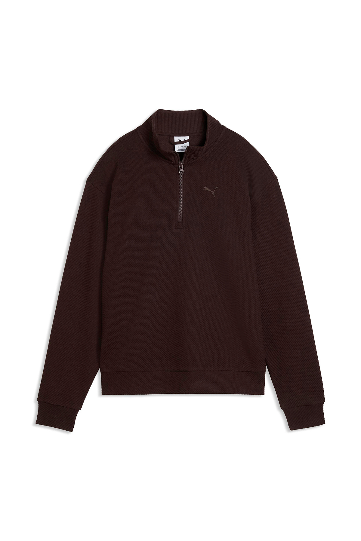 Puma Essentials Elevated Half-Zip Kadın Kahverengi Günlük Stil Sweatshirt 69401633 görsel 4