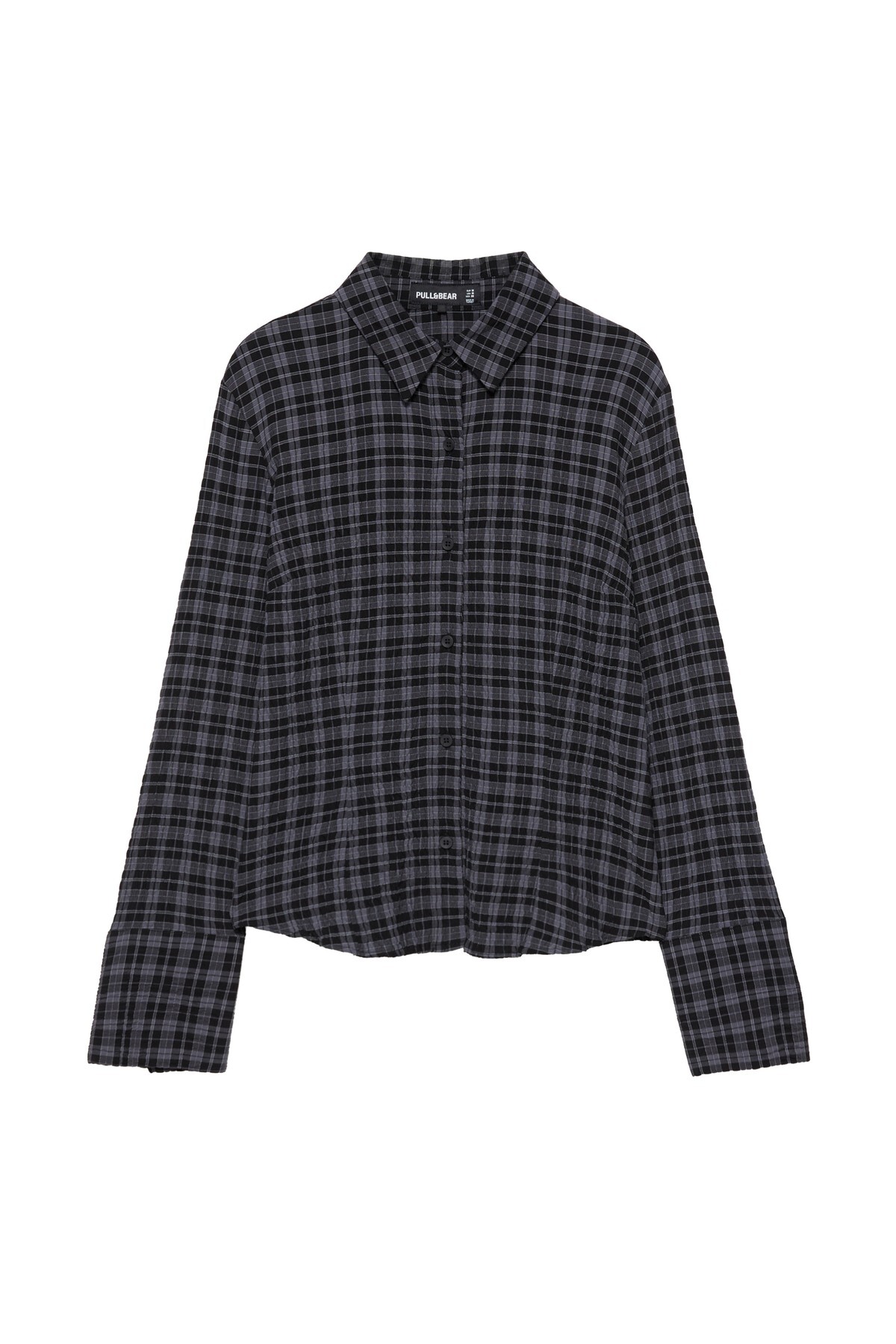 Pull & Bear Kare desenli pensli gömlek görsel 4