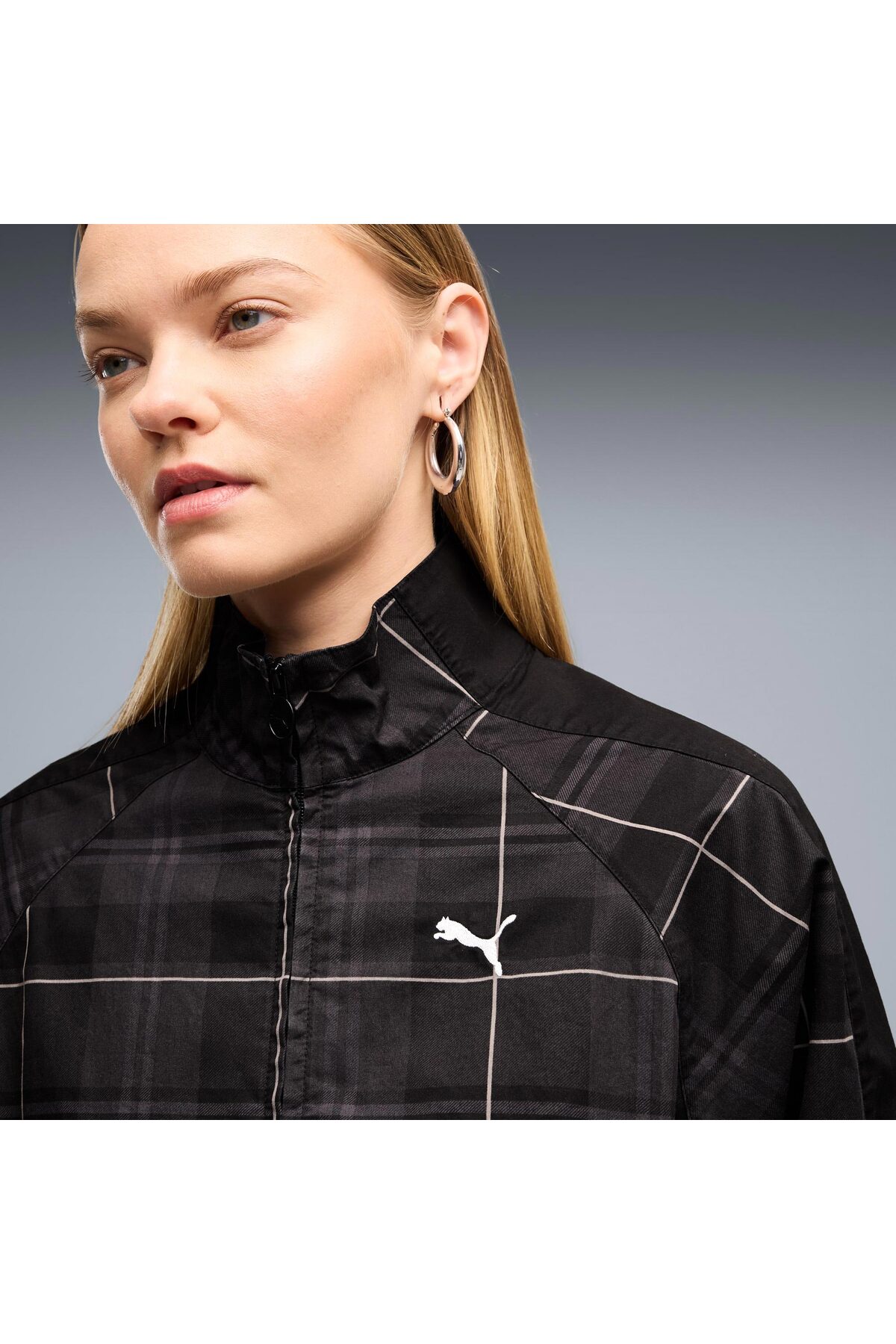 Puma T7 Tartan Kadın Siyah Ceket (636628-01) görsel 2