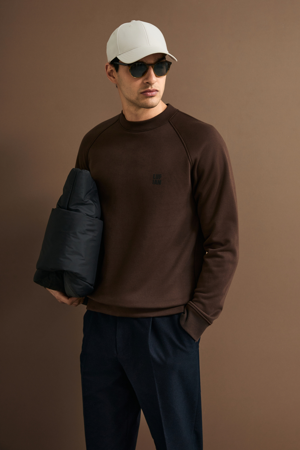 Lufian Blake Erkek Sweatshirt Kahverengi görsel 3