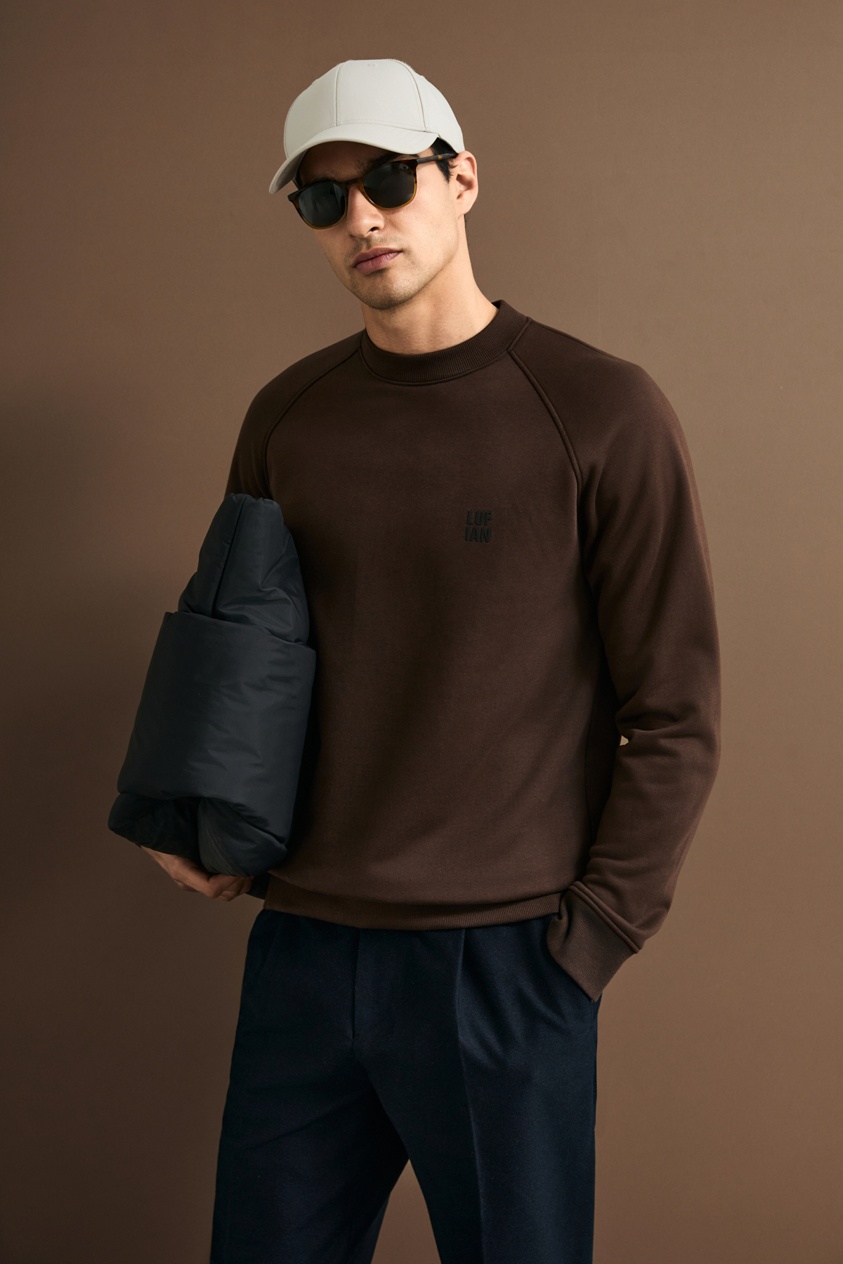 Lufian Blake Erkek Sweatshirt Kahverengi görsel 2