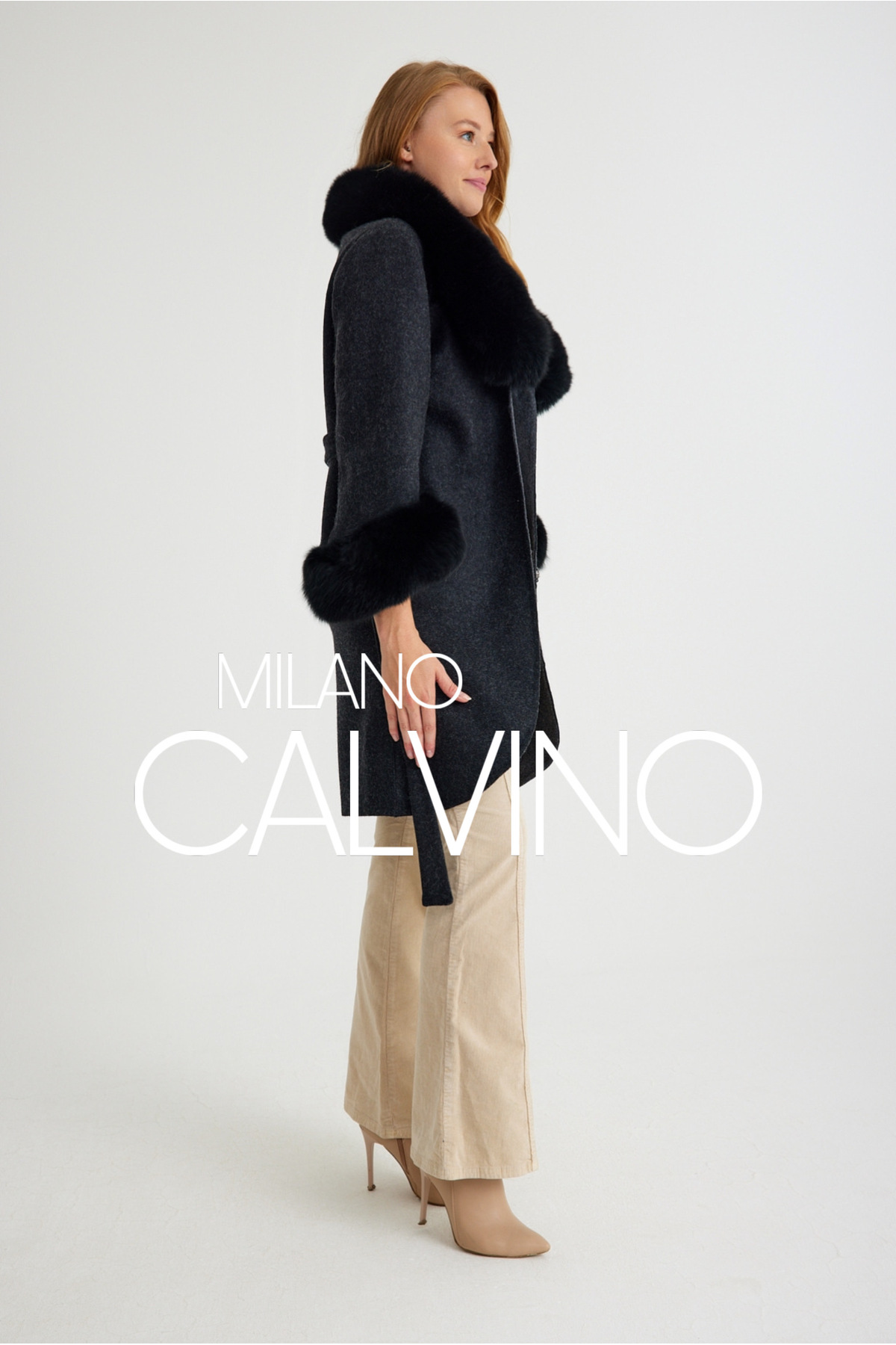 Milano Calvino Kürklü Alpaka Kaban & Palto görsel 6