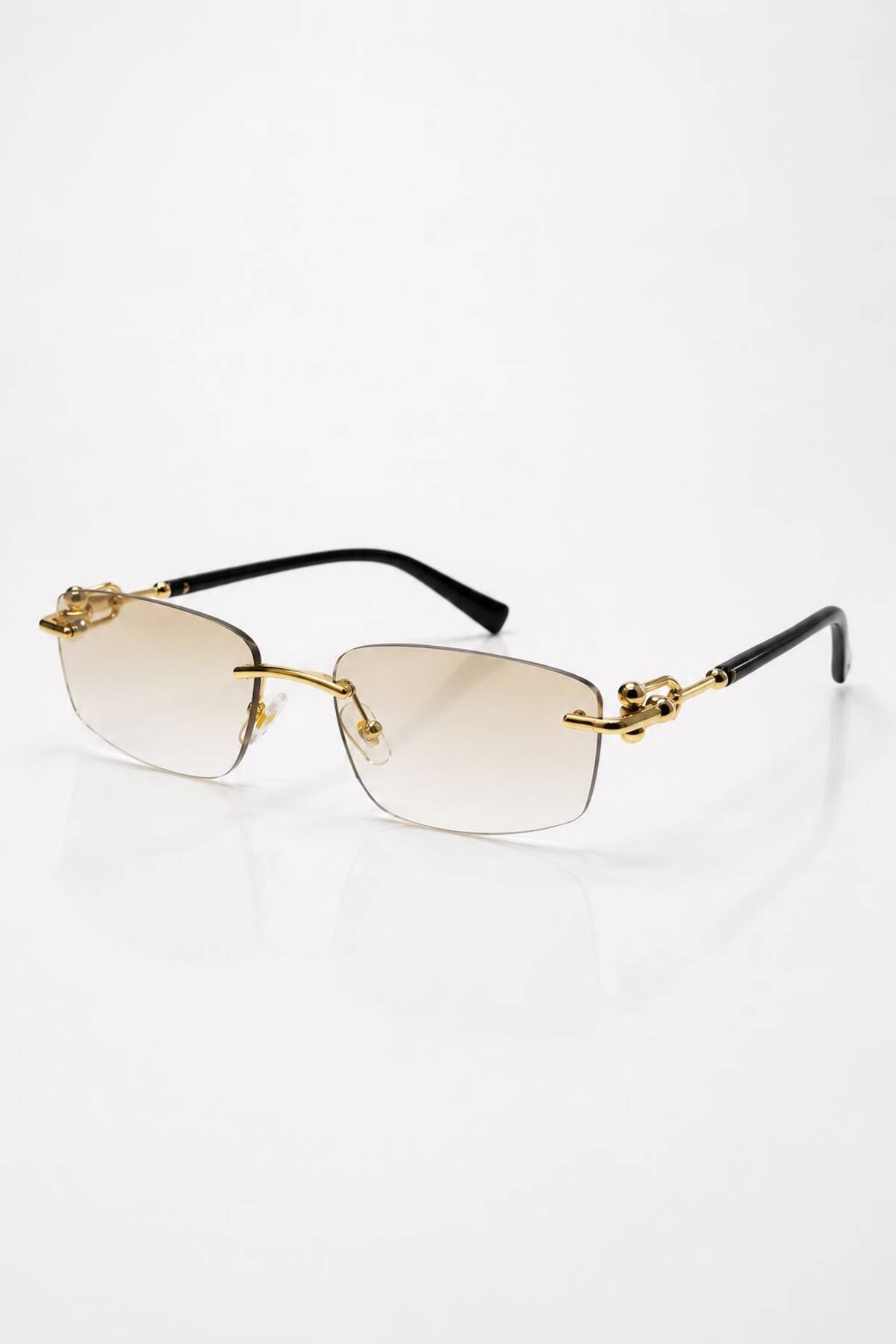 Goldmine Unisex Premium Köşeli Toffy Güneş Gözlüğü UV400 Gold Cam | Kılıf ve Silme Bezi Hediyeli görsel 6