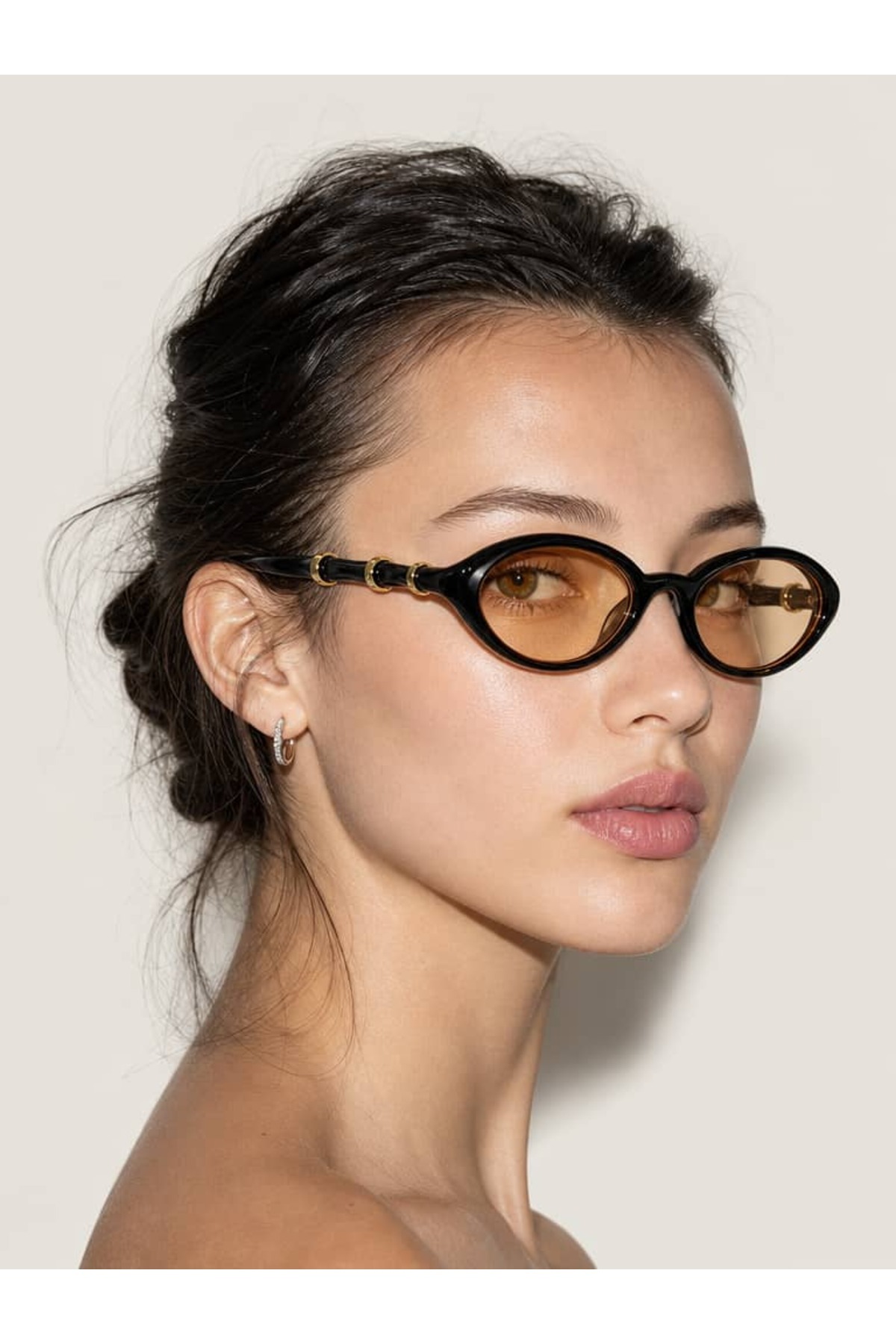 Eyemood Unisex Cat Eye Güneş Gözlüğü Siyah Çerçeve Bej Cam Wude C1 görsel 2