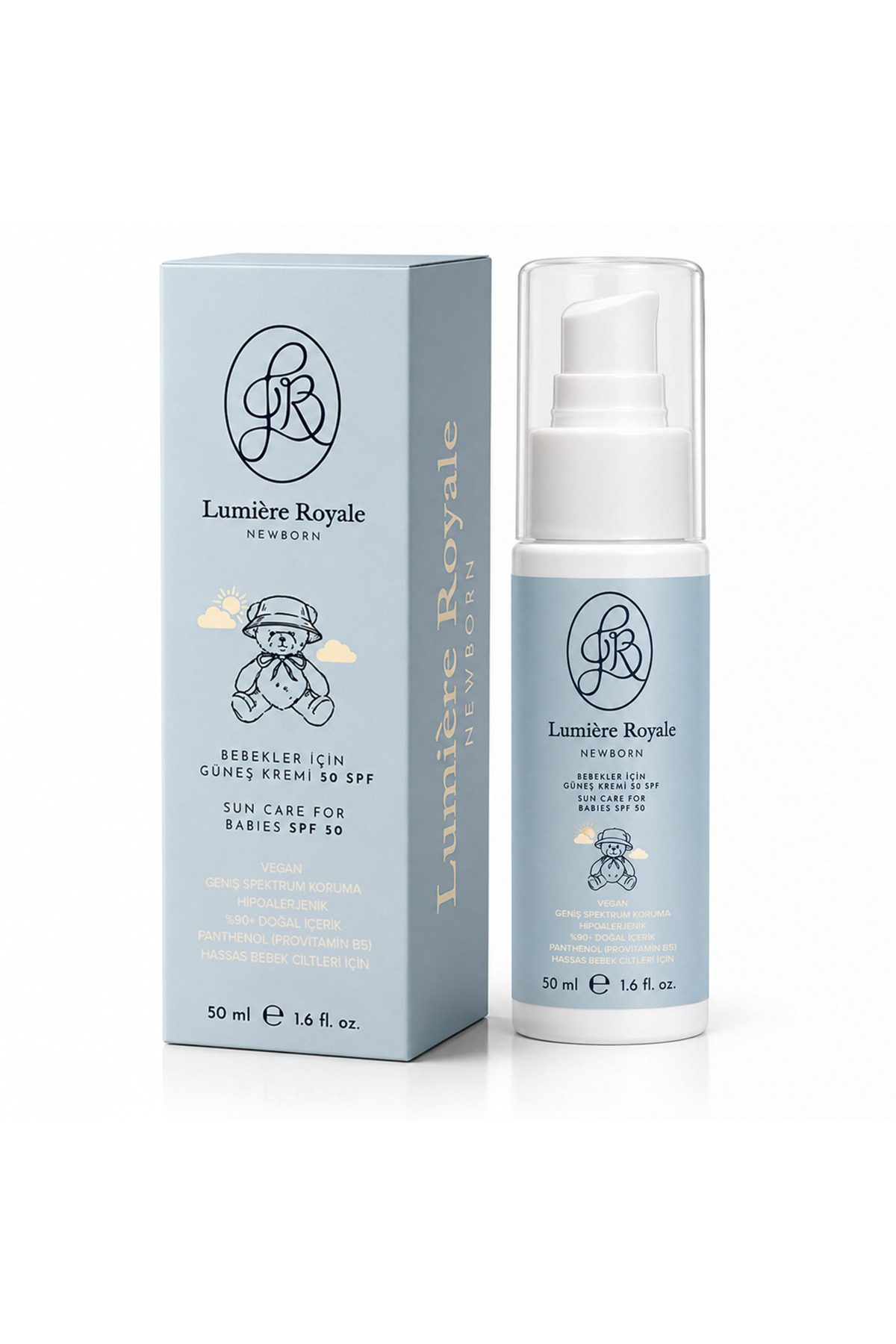 Lumiére Royale 50+SPF Yüksek Koruma Faktörlü Hipoalerjenik Vegan Bebek Güneş Kremi — LBGK0001
