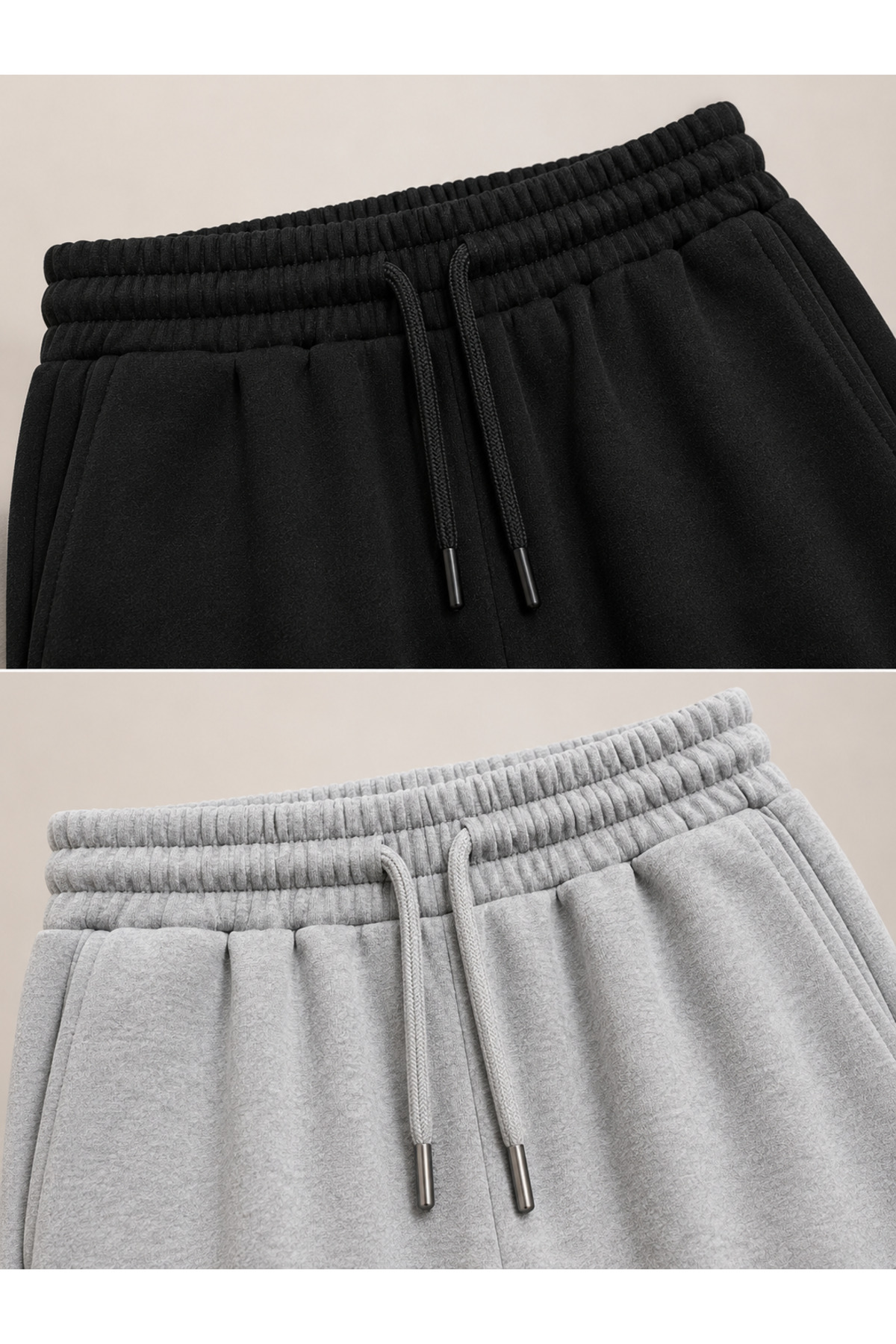 yx yustex sport 2 Adet Unisex (Siyah ve Gri) Eşofman Altı Bol Paça Oversize Salaş Modeldir görsel 6
