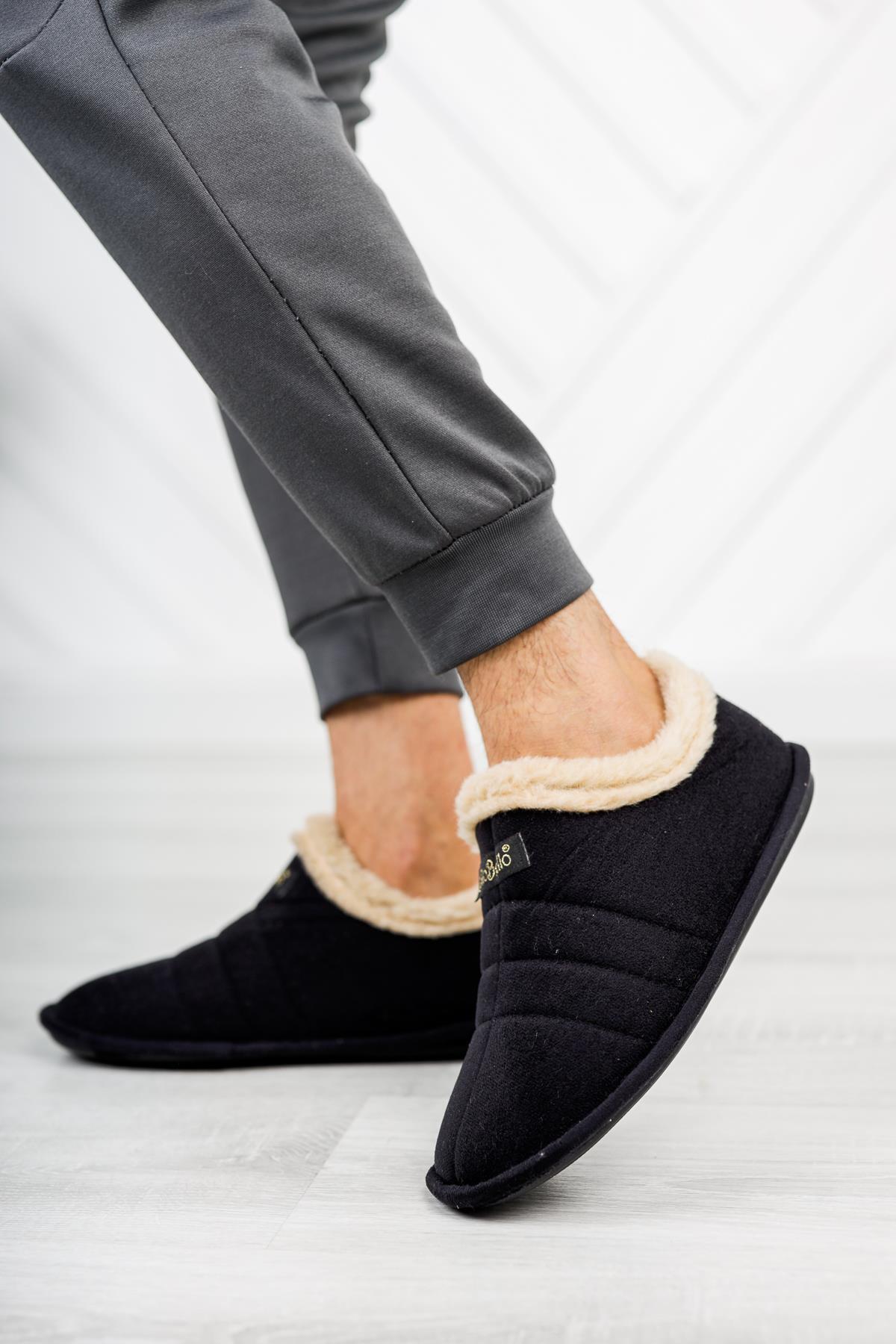 Moda Frato STL-01 Unisex Panduf Ev Ayakkabısı Kadın Erkek Ev Botu İçi Yünlü Sıcak Tutar görsel 5