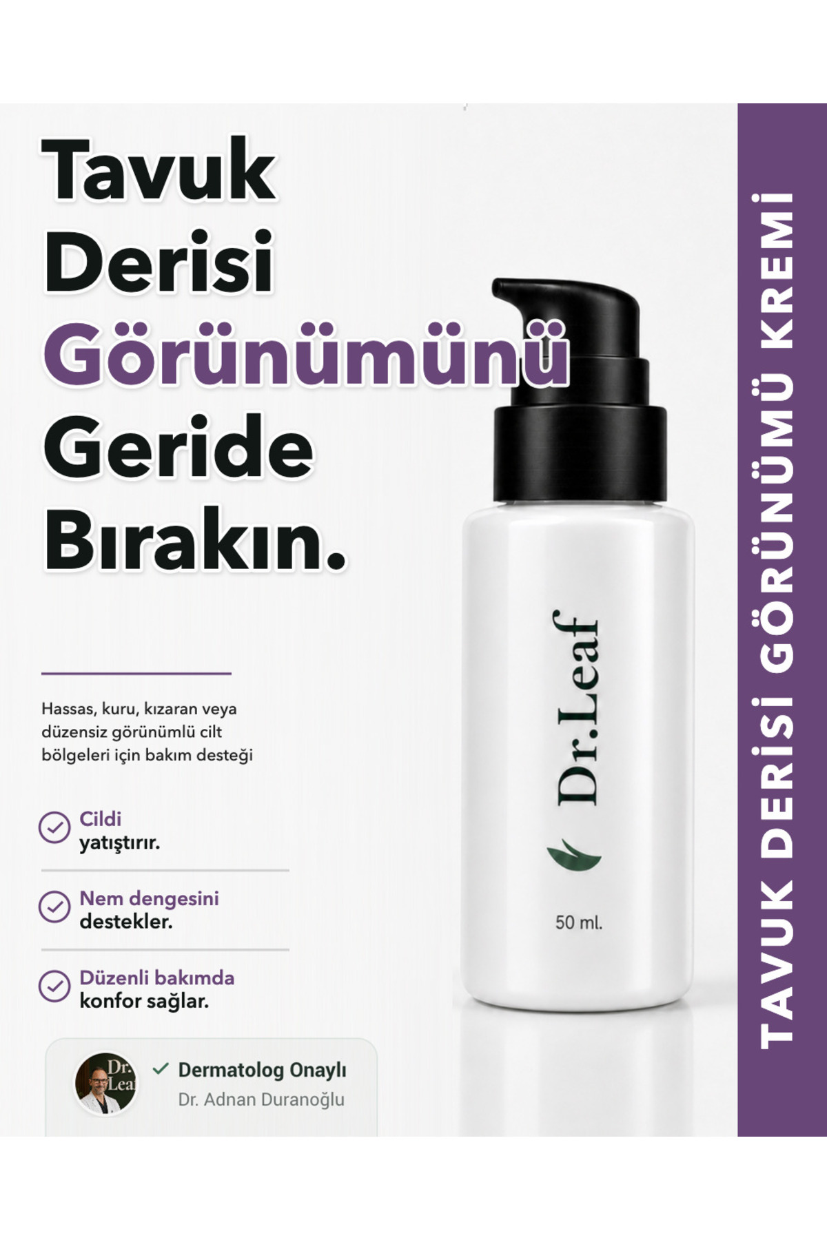 Dr.Leaf Tavuk Derisi Görünümü Kremi Üre Panthenol 50 ml Keratosis Pilaris — DRLEAF-DL_0272
