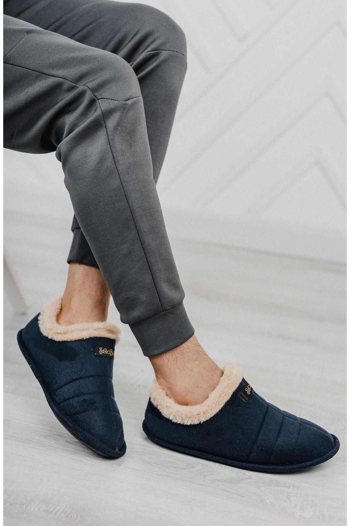 Moda Frato STL-01 Unisex Panduf Ev Ayakkabısı Kadın Erkek Ev Botu İçi Yünlü Sıcak Tutar görsel 6