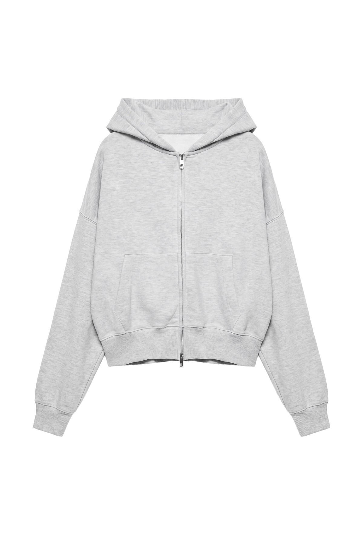 Pull & Bear Fermuarlı kapüşonlu sweatshirt görsel 3