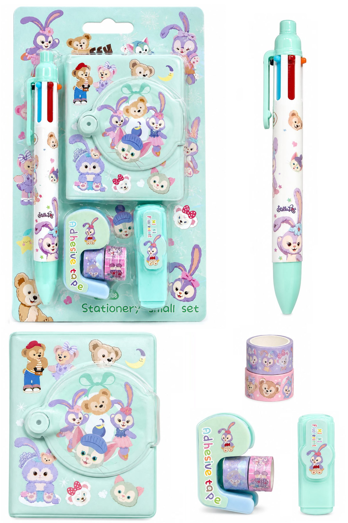 GLANCE Kreatif Kalemli Mini Defter Kırtasiye Seti (Sevimli Tavşanlar)