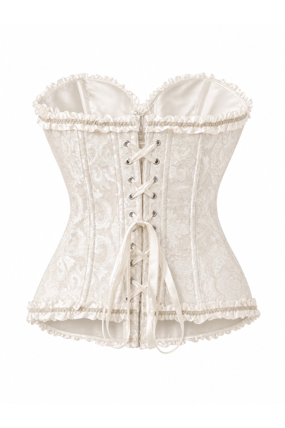 LA VALİENTE Aurelia Krem Kadın Çiçek Desenli Korse Büstiyer Floral Crop Top görsel 4