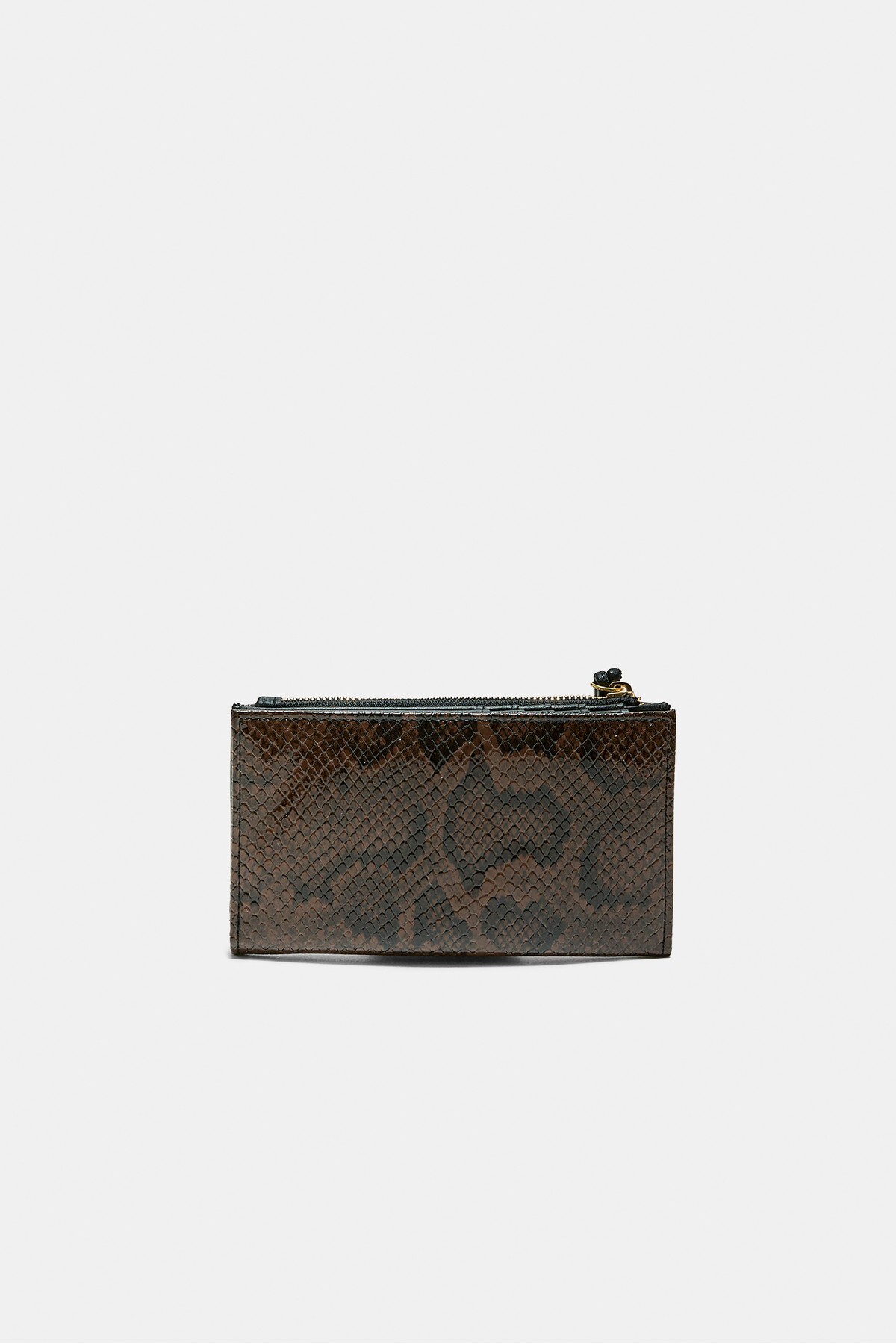 Stradivarius Yılan desenli kompakt cüzdan görsel 4