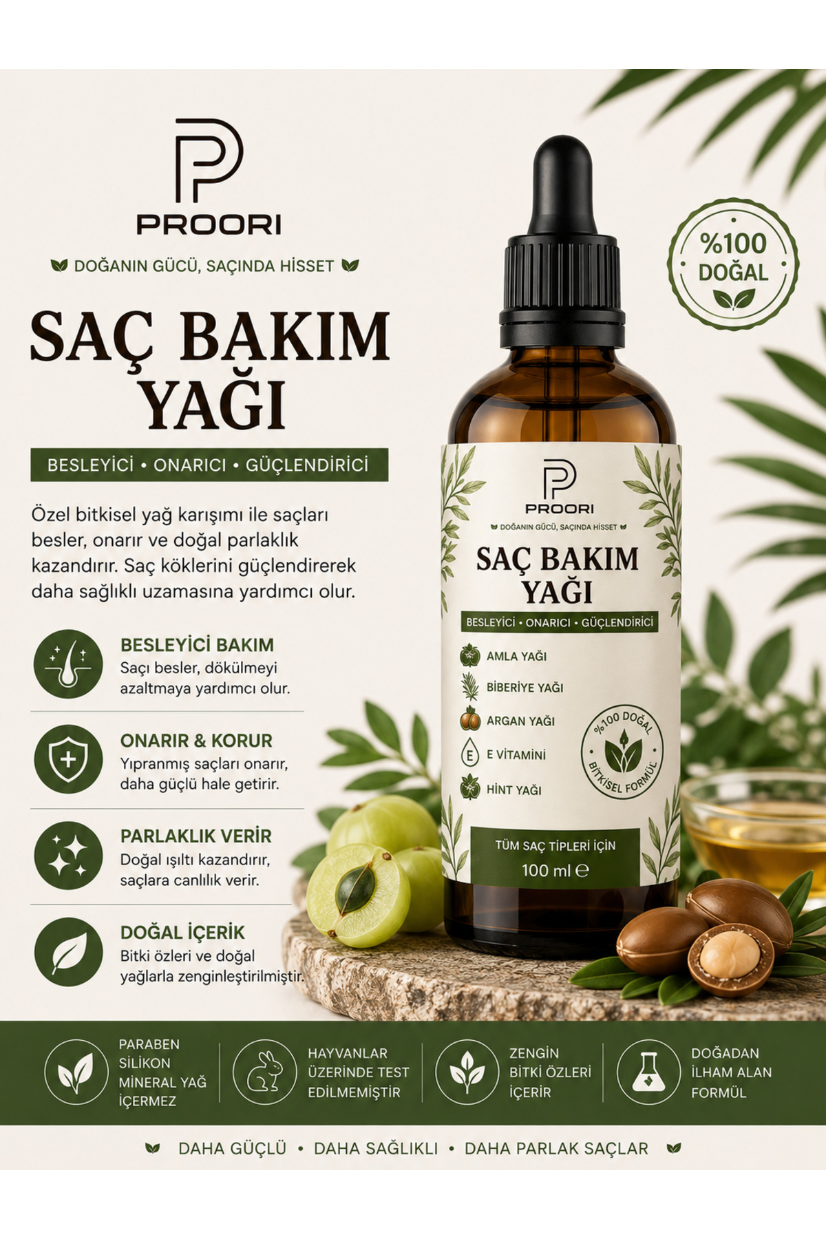 Proori روغن مراقبت از مو برای رشد سریع و ضد ریزش مو ۱۰۰ میلی لیتر — sçbkm