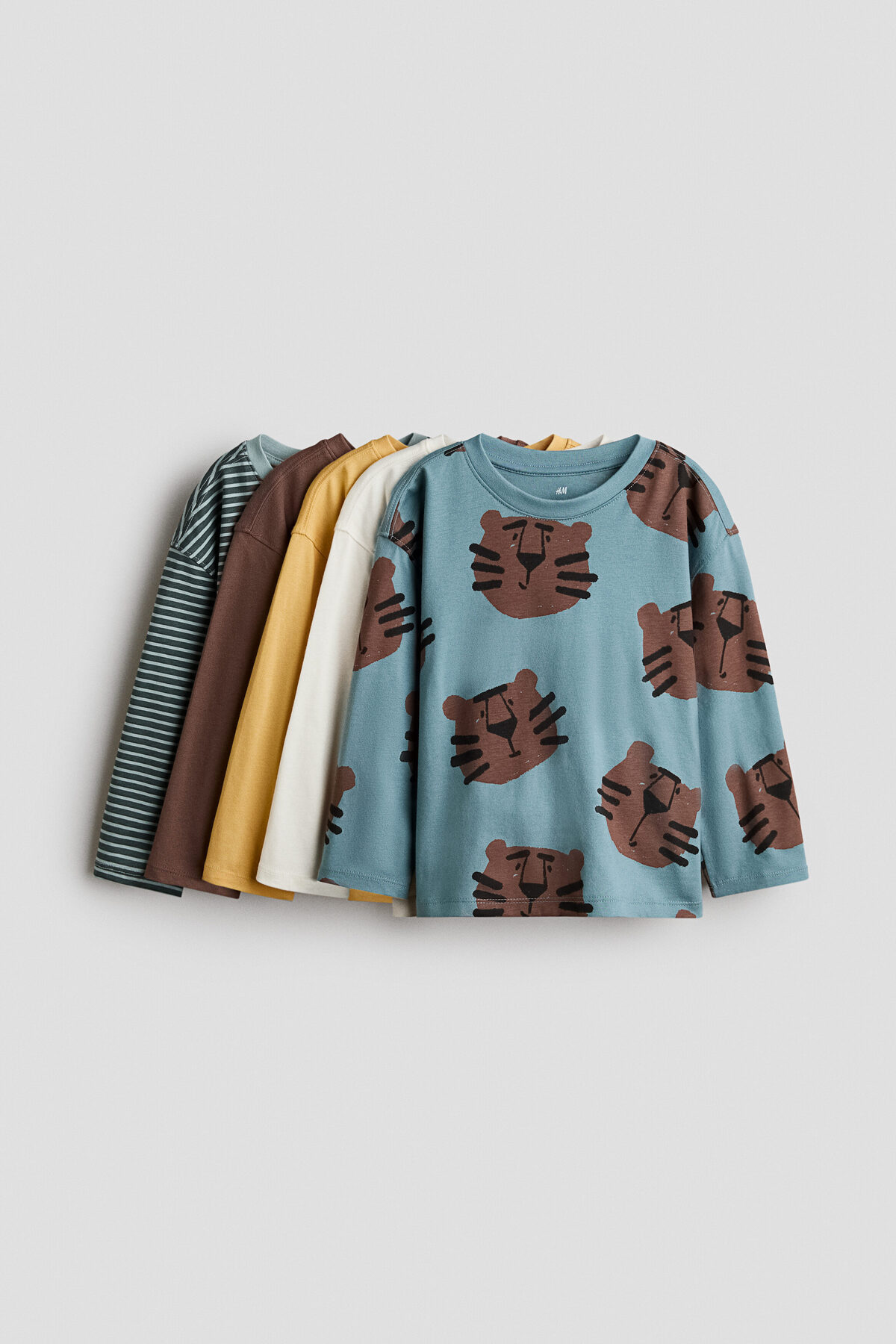 تی‌شرت‌های آستین بلند بسته ۵ عددی اچ اند ام تی شرت H&M