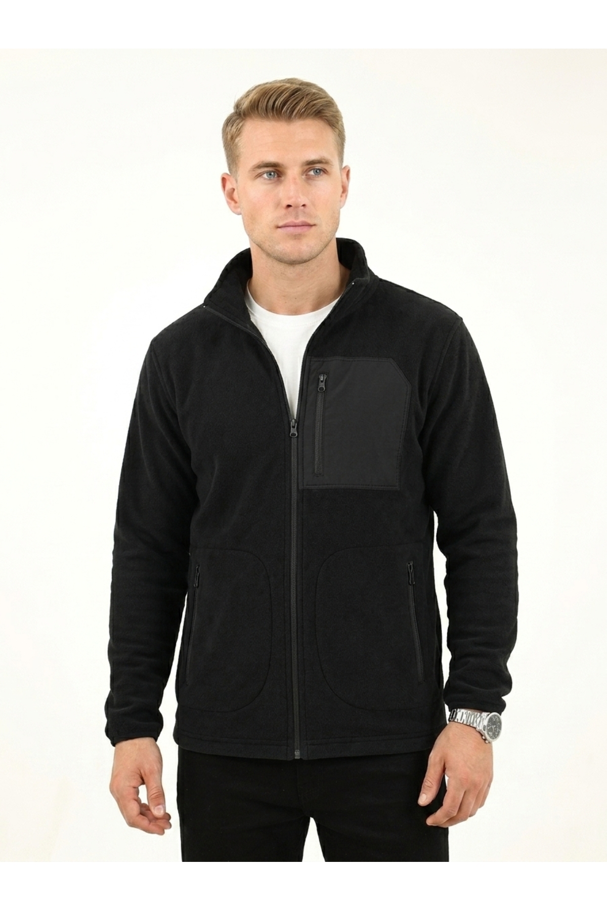 UĞURLU CLOTHING Erkek Fermuarlı 3 Cepli Polar Ceket Rahat Giyim görsel 5