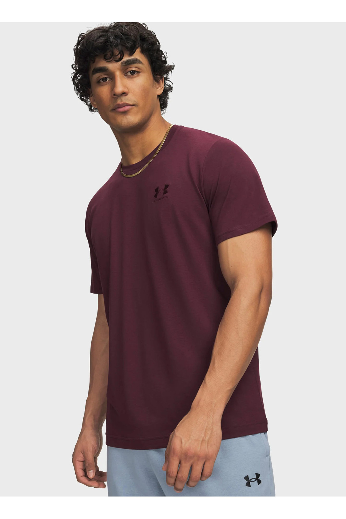 Under Armour 6000000-602 Ua M Icon Tee Ss Kırmızı Yuvarlak Yaka Düz Erkek T-Shirt